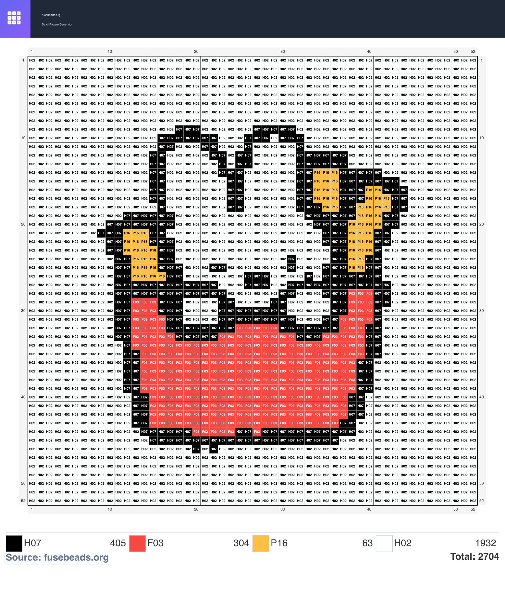 Miffy Bunny perler beads pattern