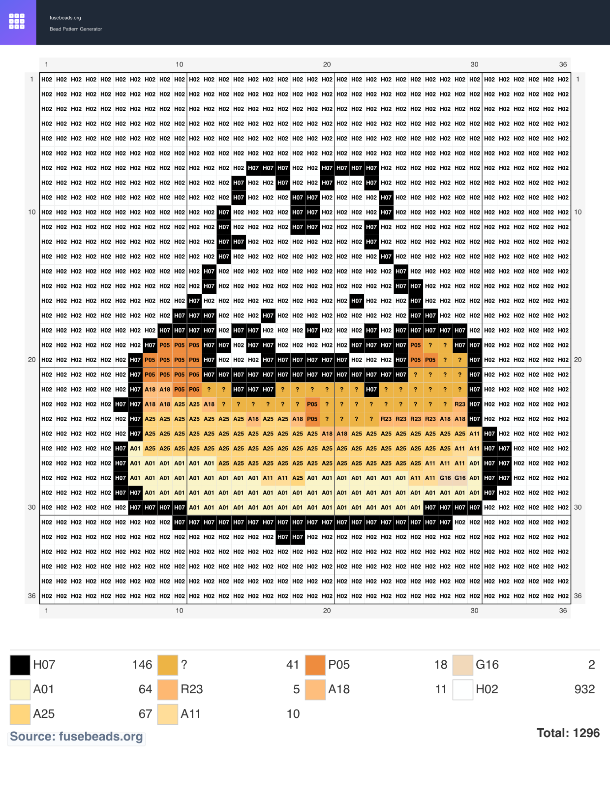 🍮Miffy perler beads pattern