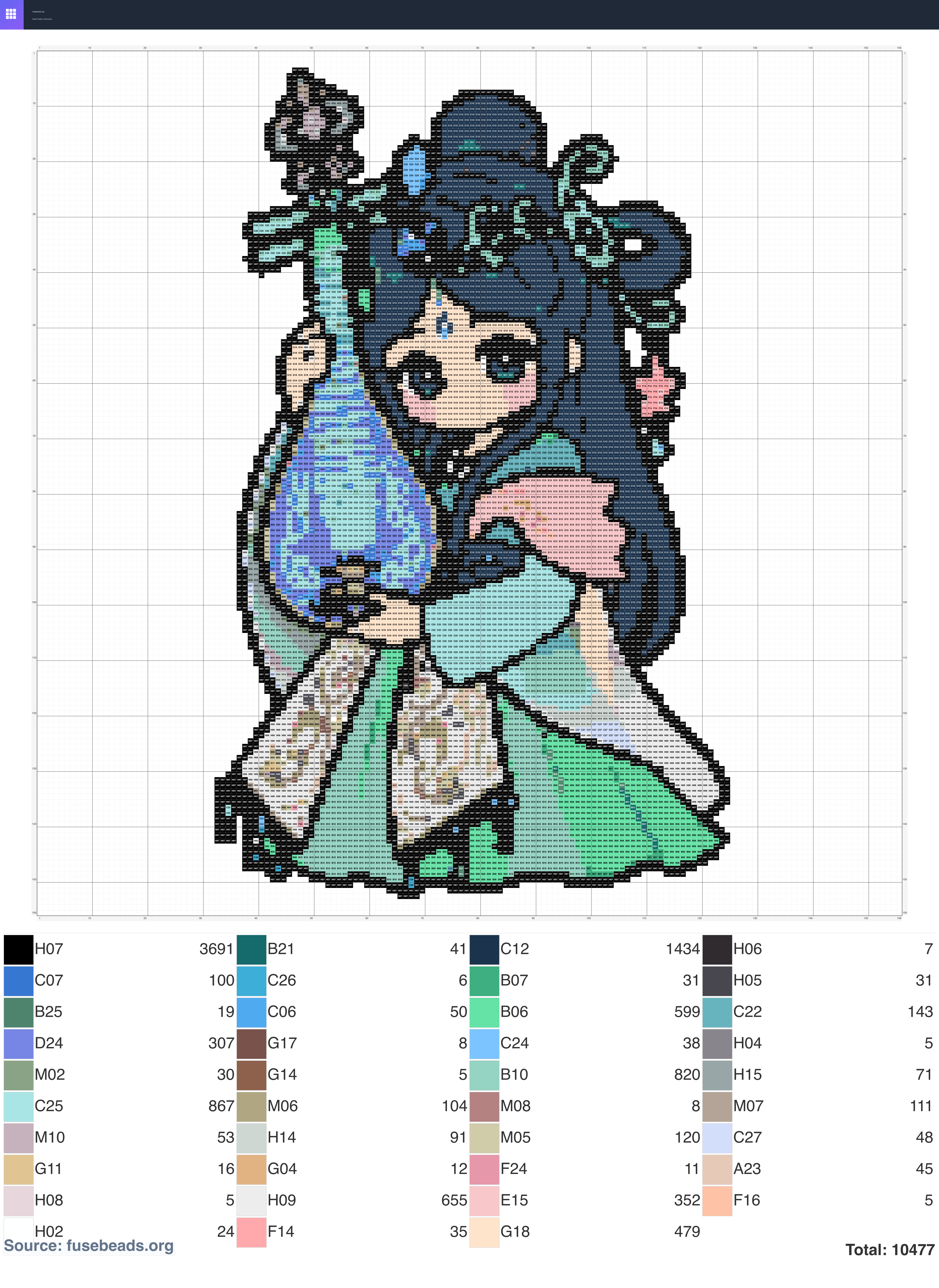 Princess perler beads pattern