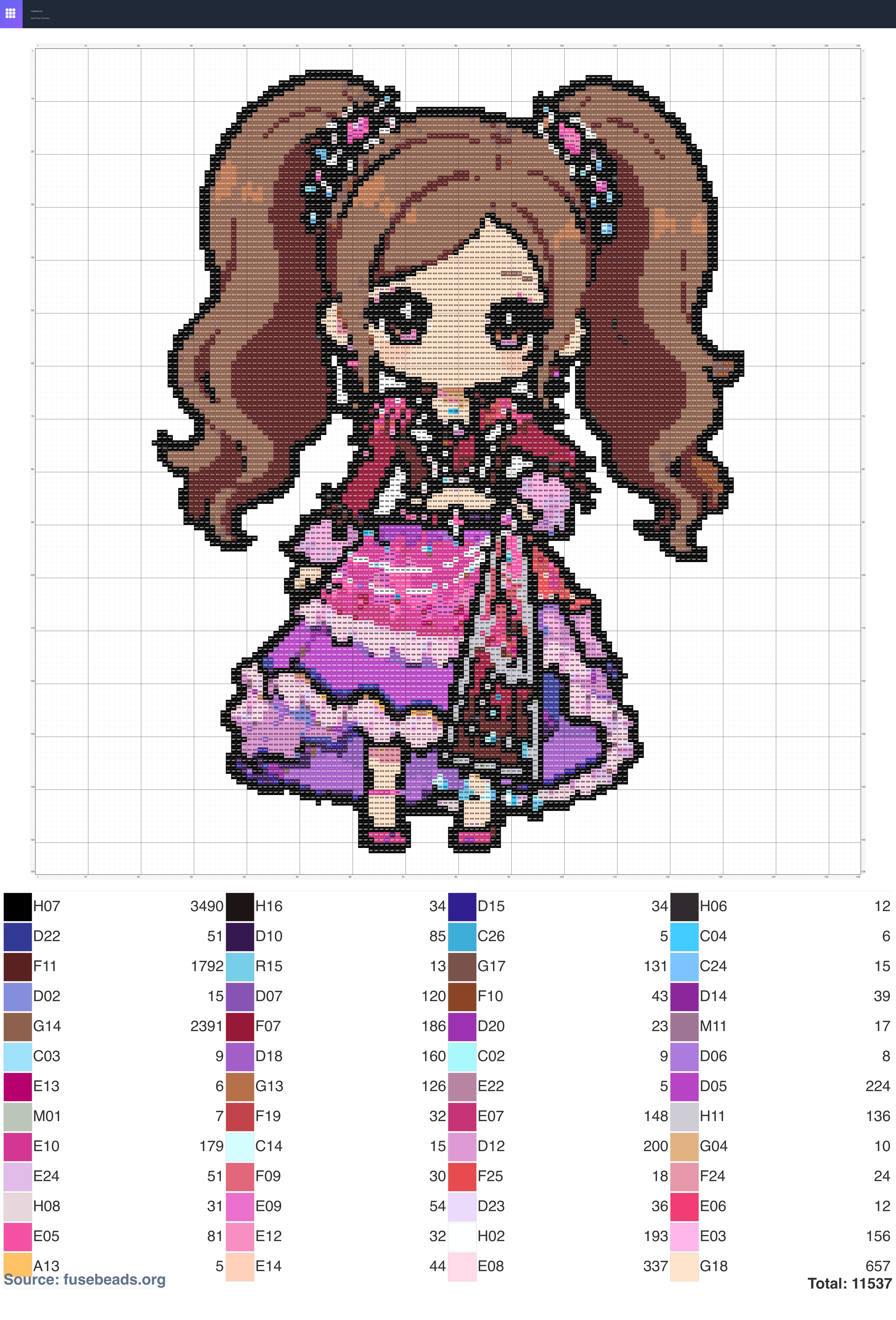 Kawaii #2221 perler beads pattern