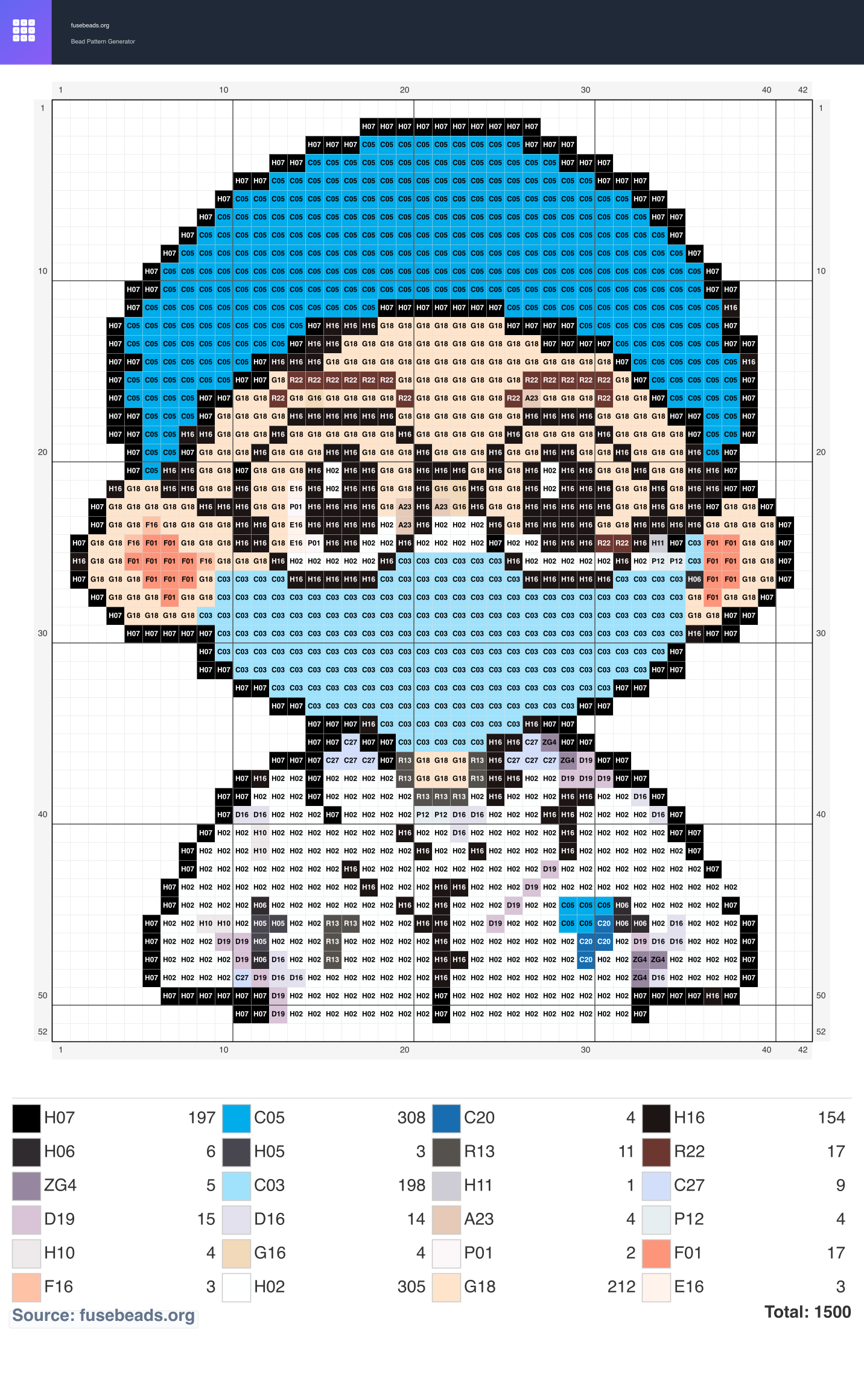 Angel perler beads pattern