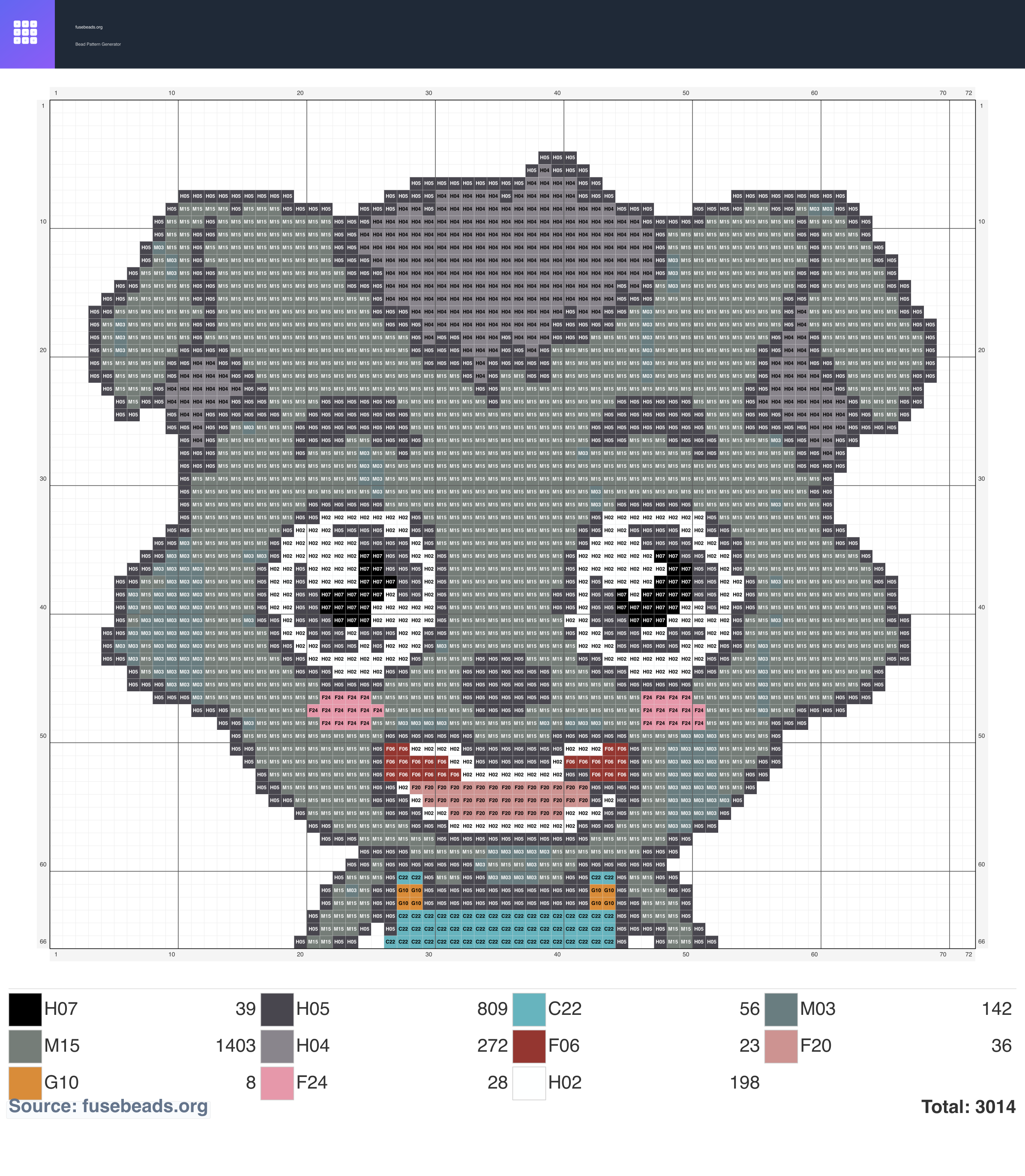 Kawaii #2224 perler beads pattern
