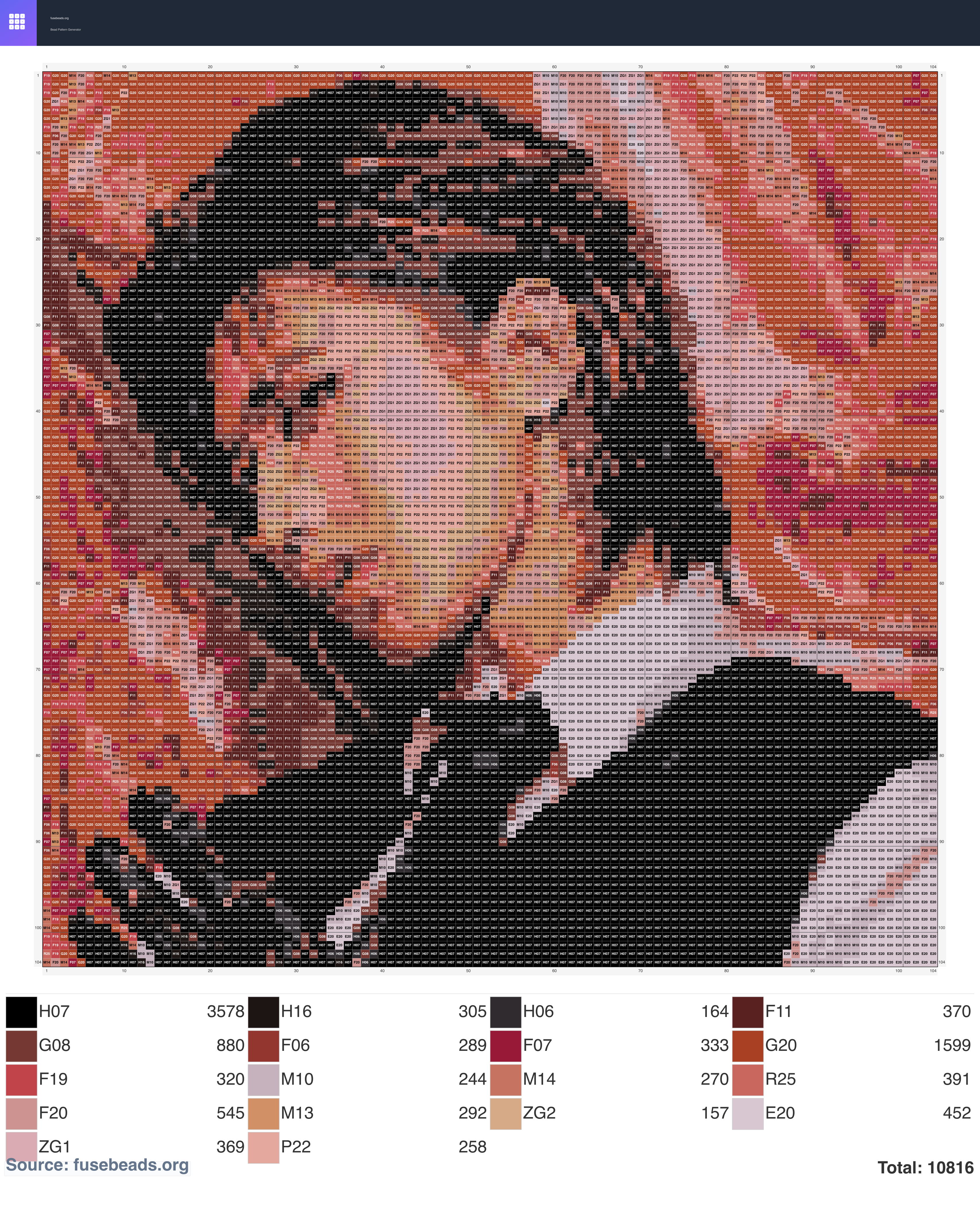 KUN perler beads pattern