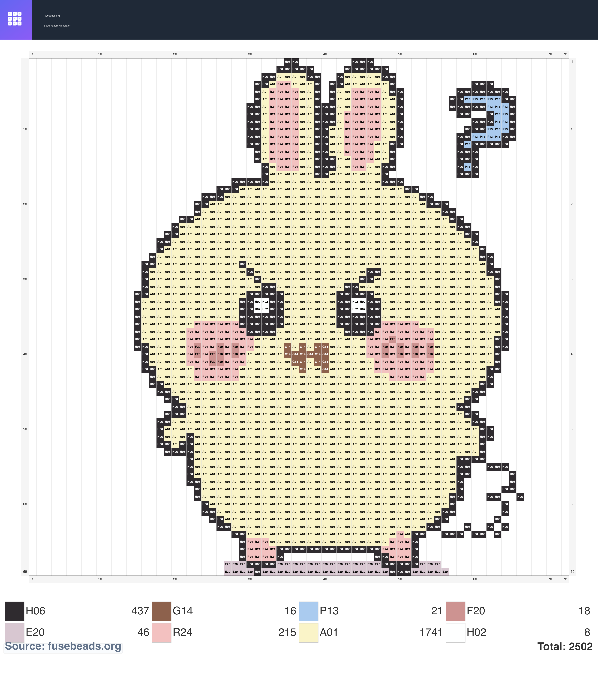 Usagi perler beads pattern