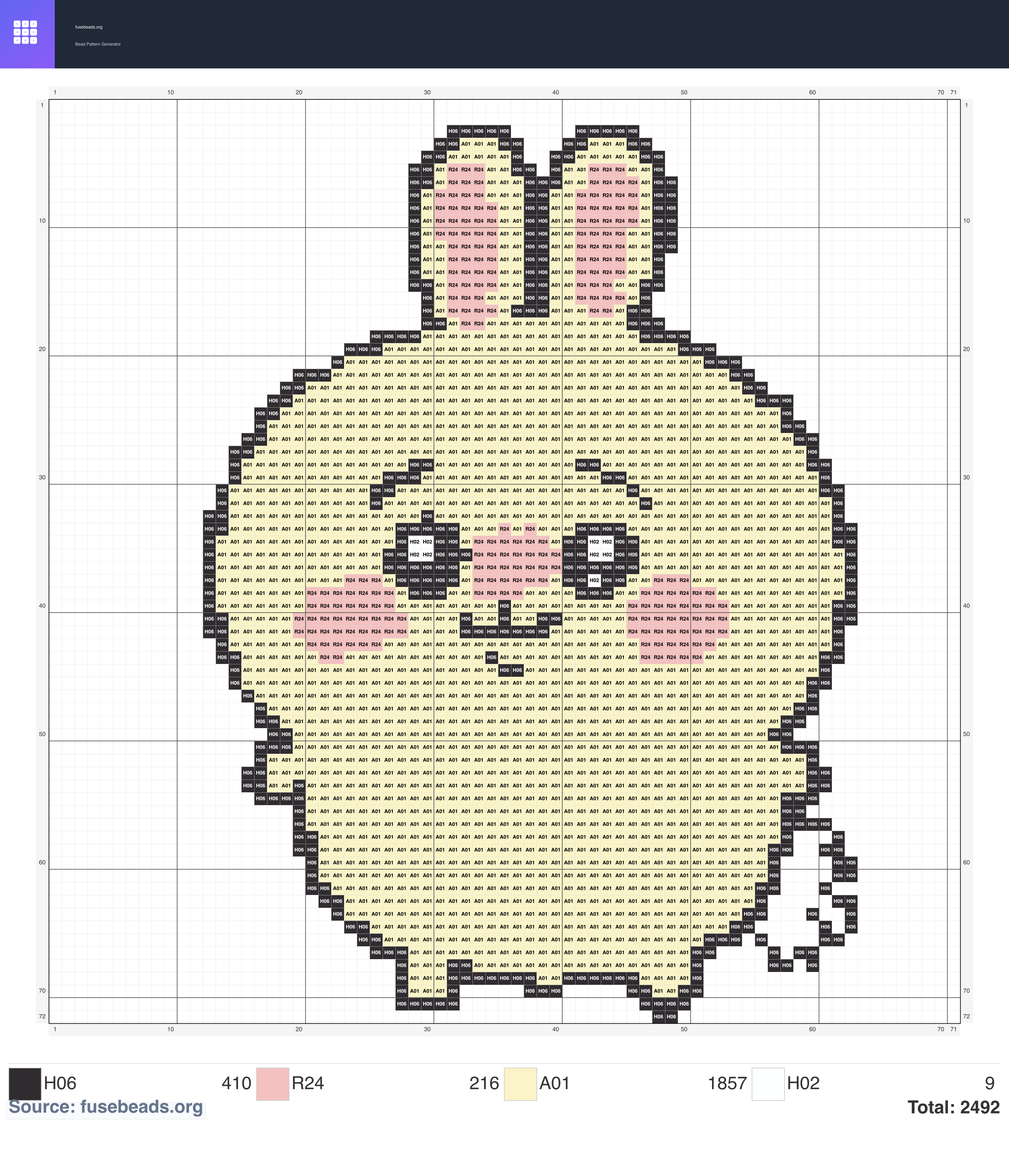 Usagi perler beads pattern