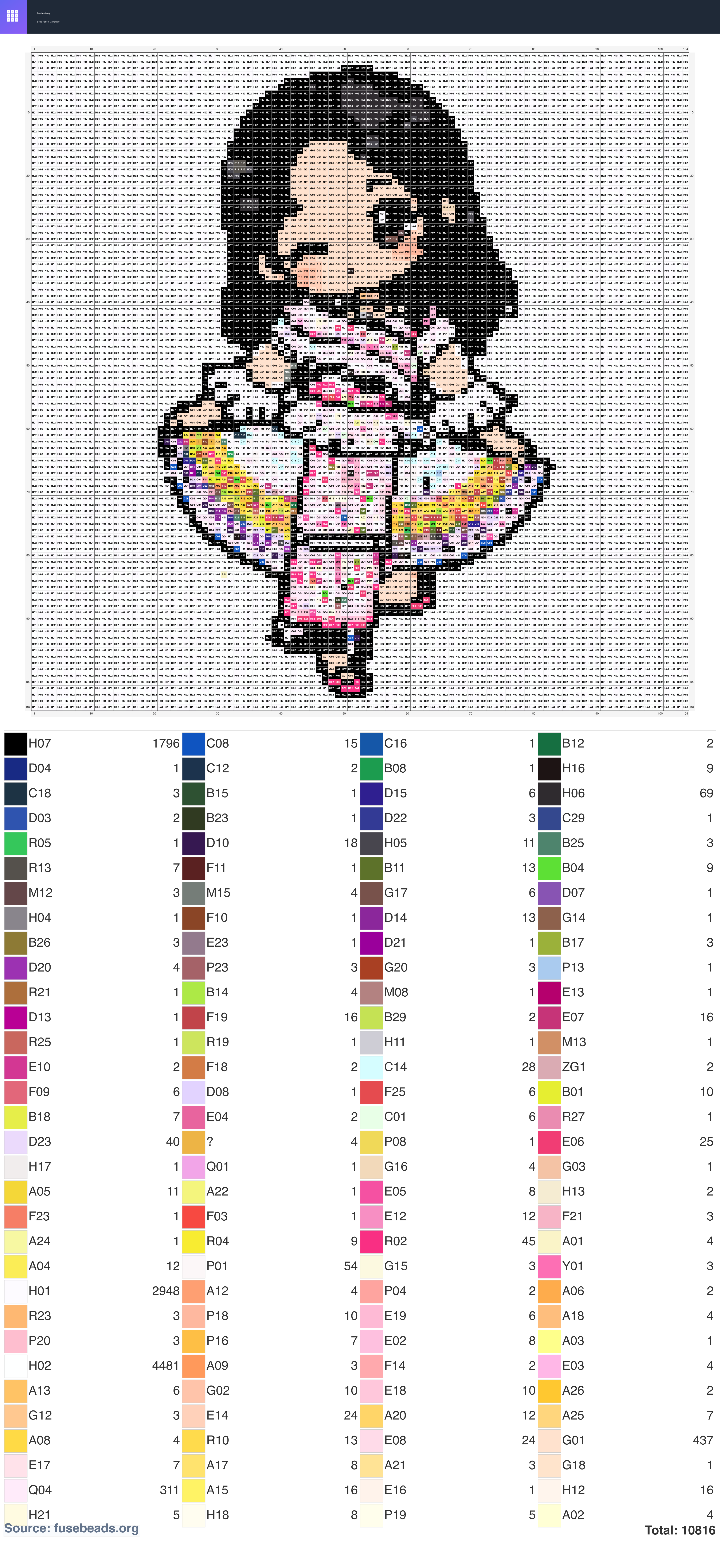 Cute perler beads pattern
