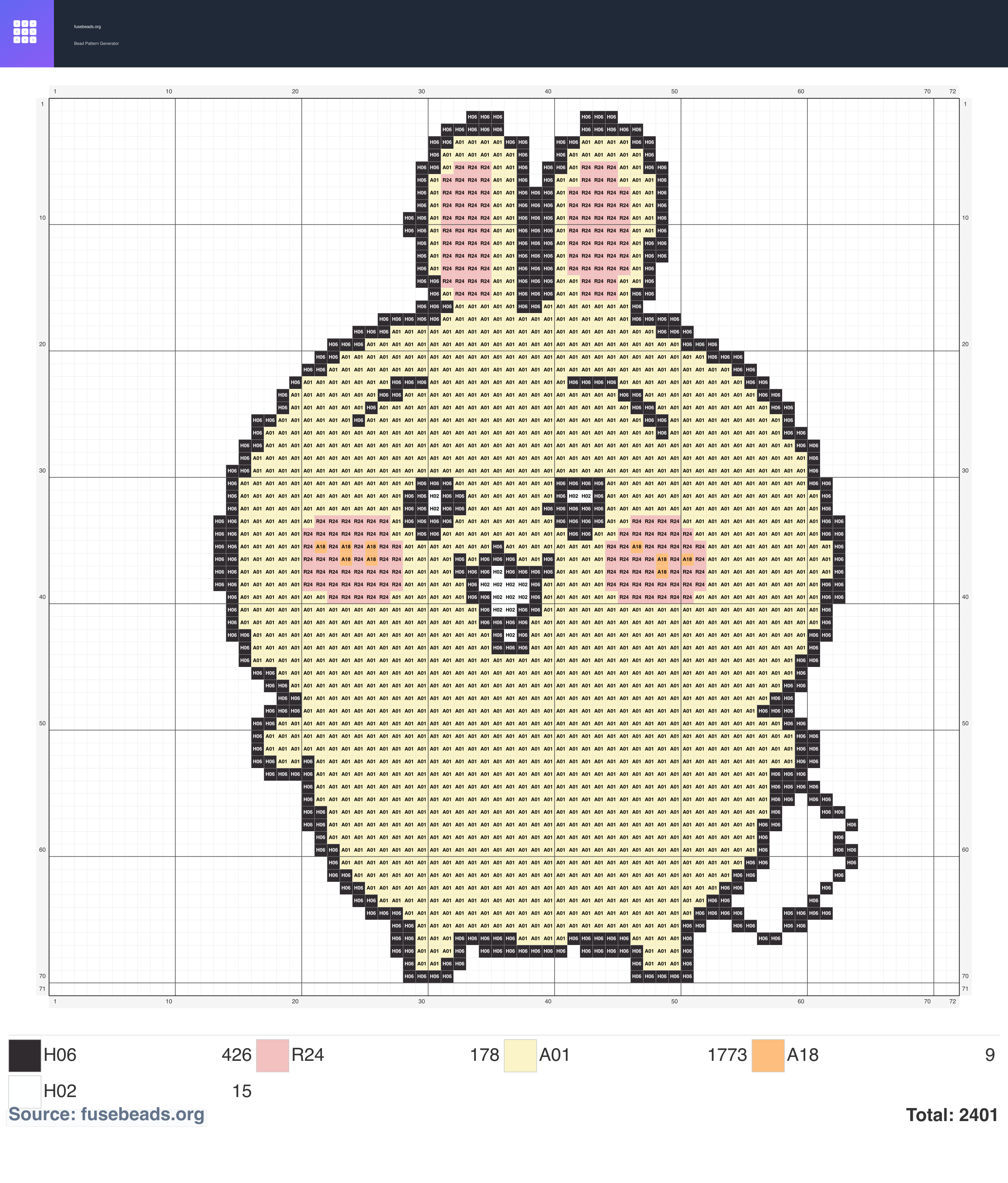 Usagi perler beads pattern