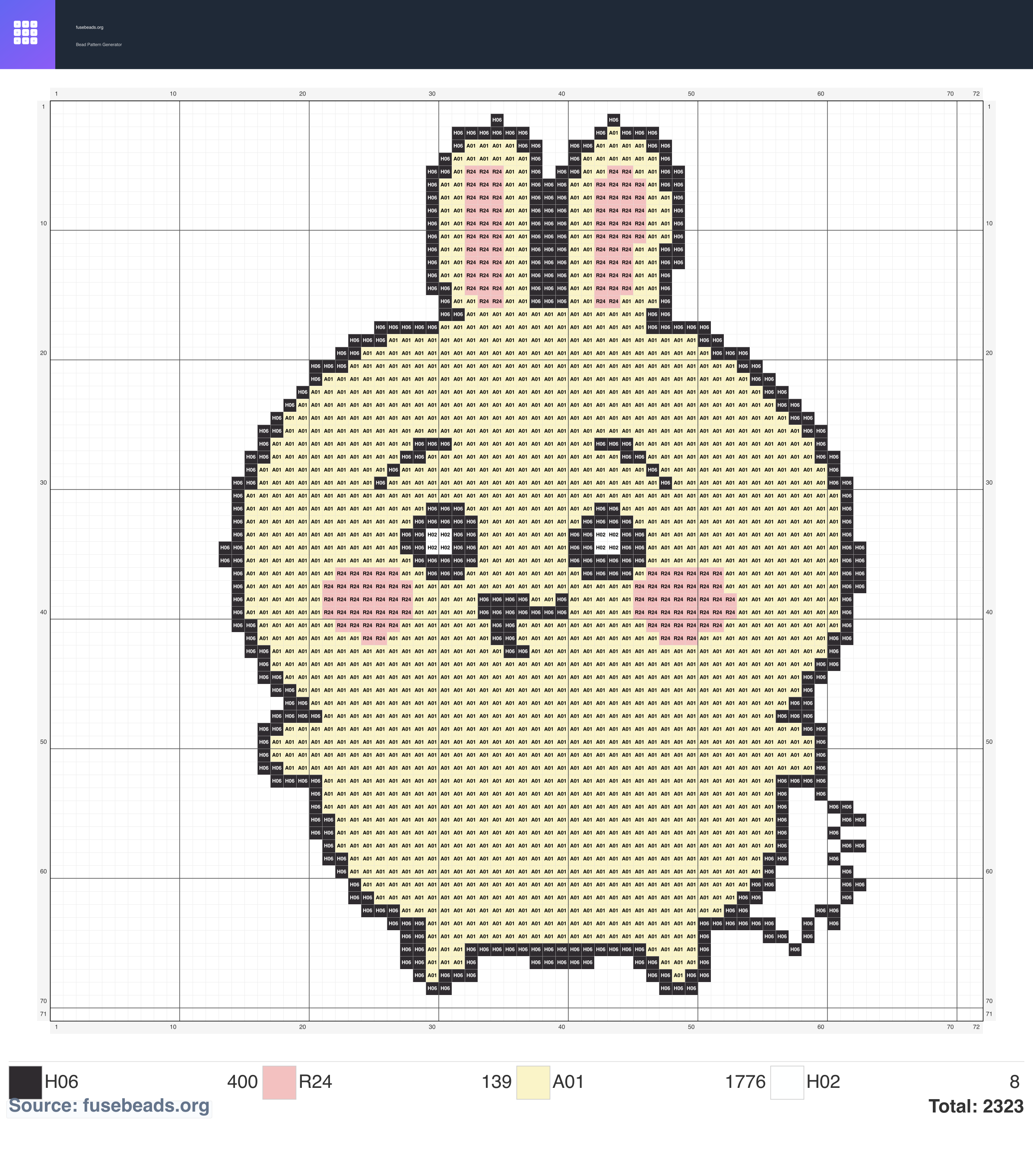 Usagi perler beads pattern