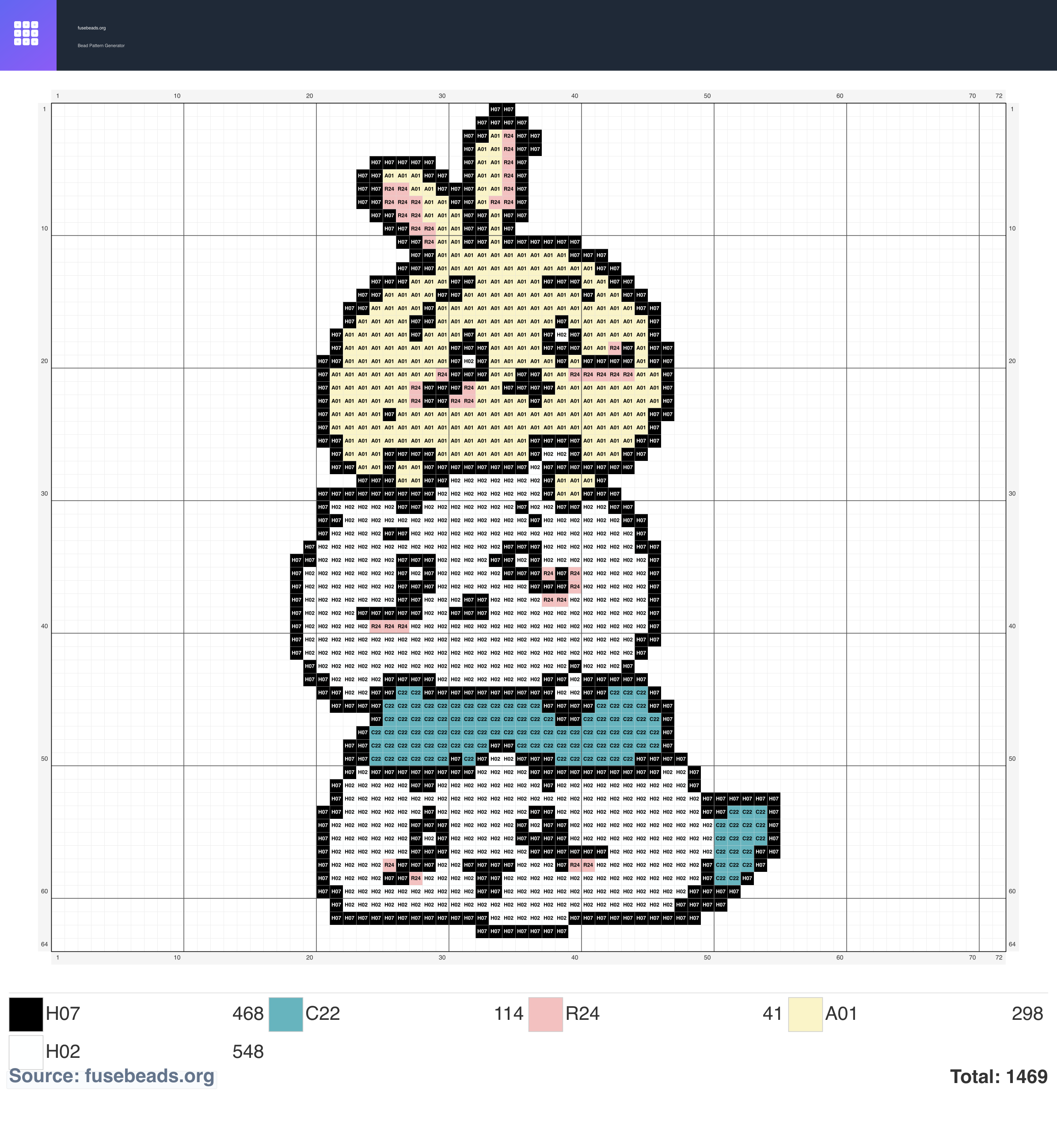 Usagi perler beads pattern