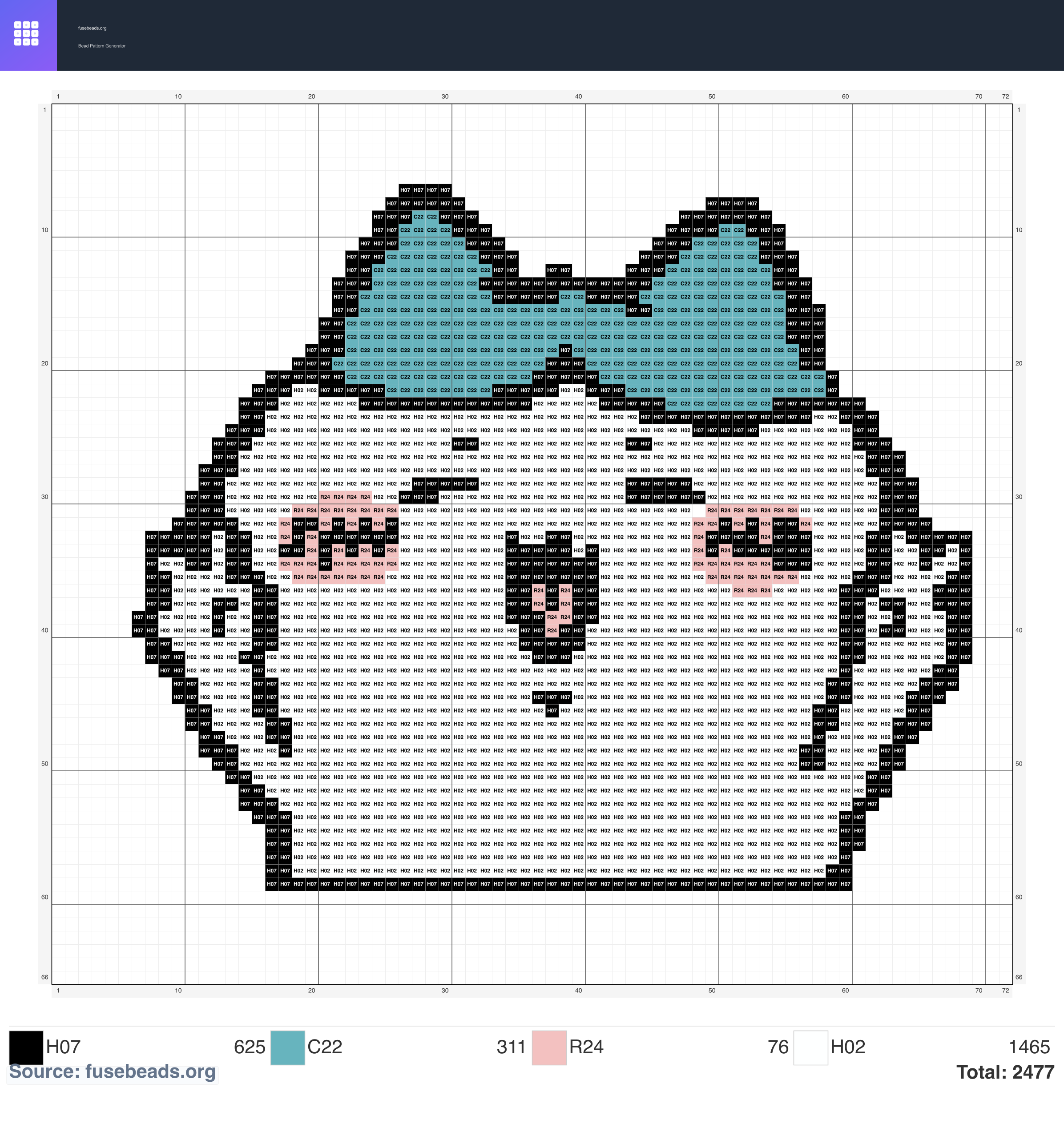 Usagi perler beads pattern