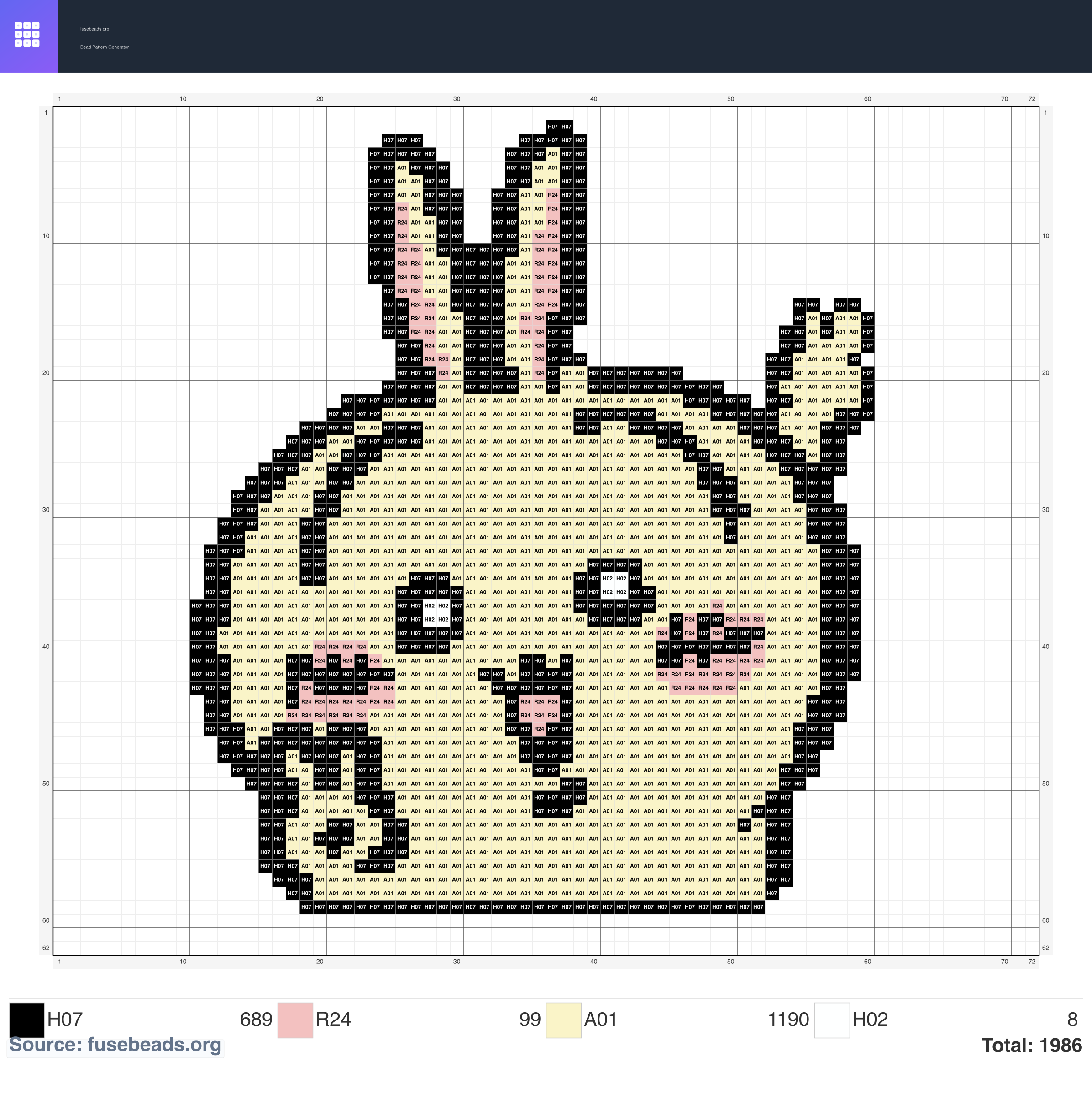 Usagi perler beads pattern