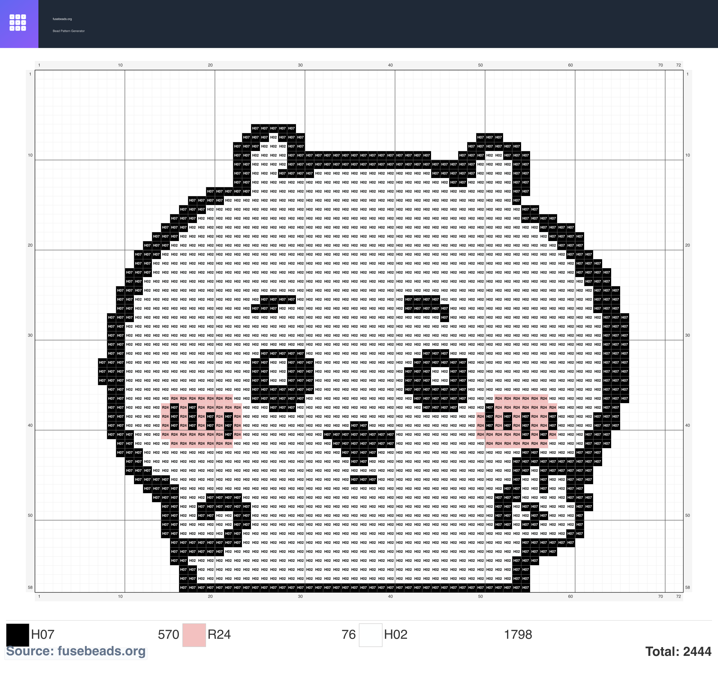 Usagi perler beads pattern