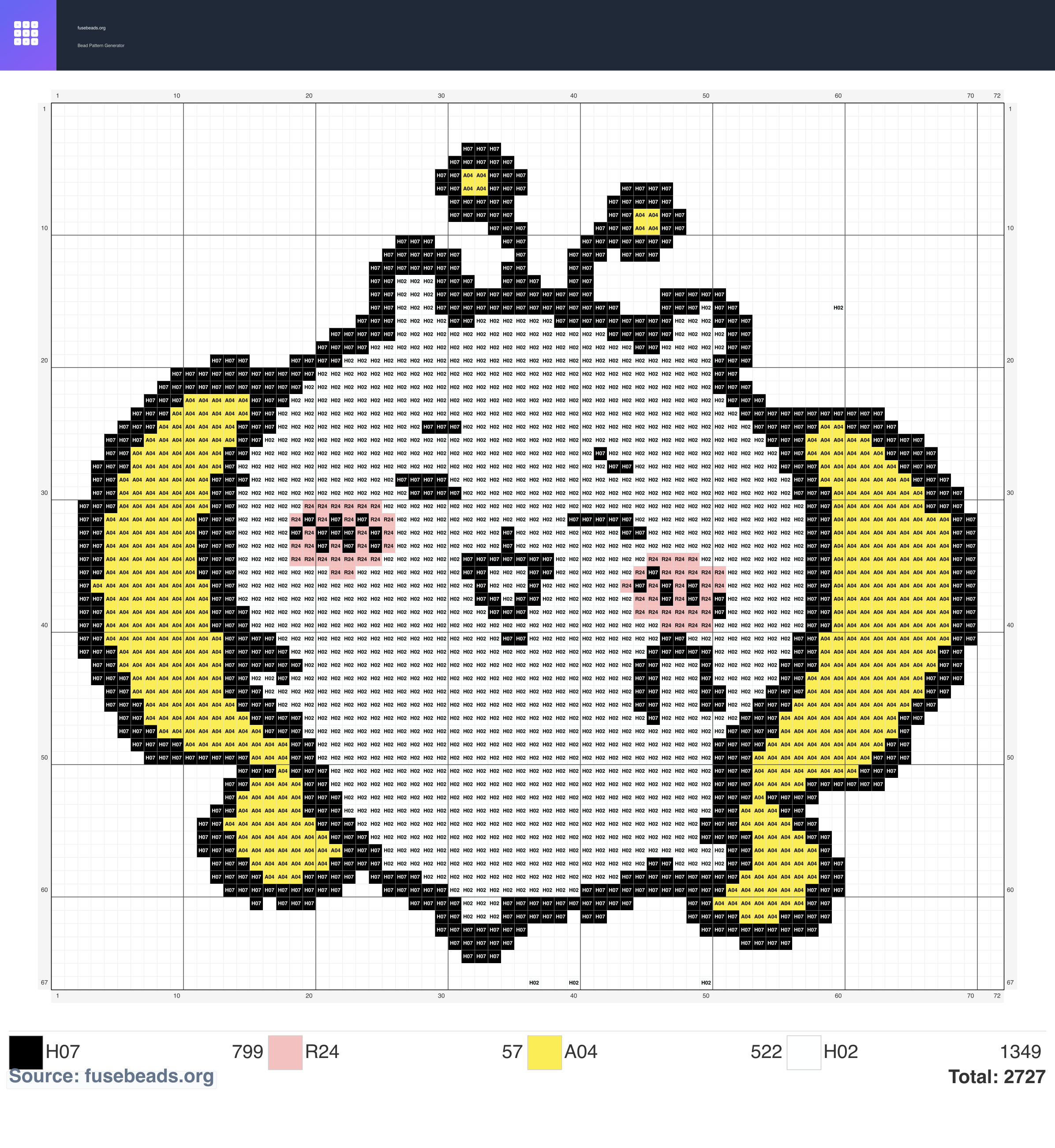 Usagi perler beads pattern