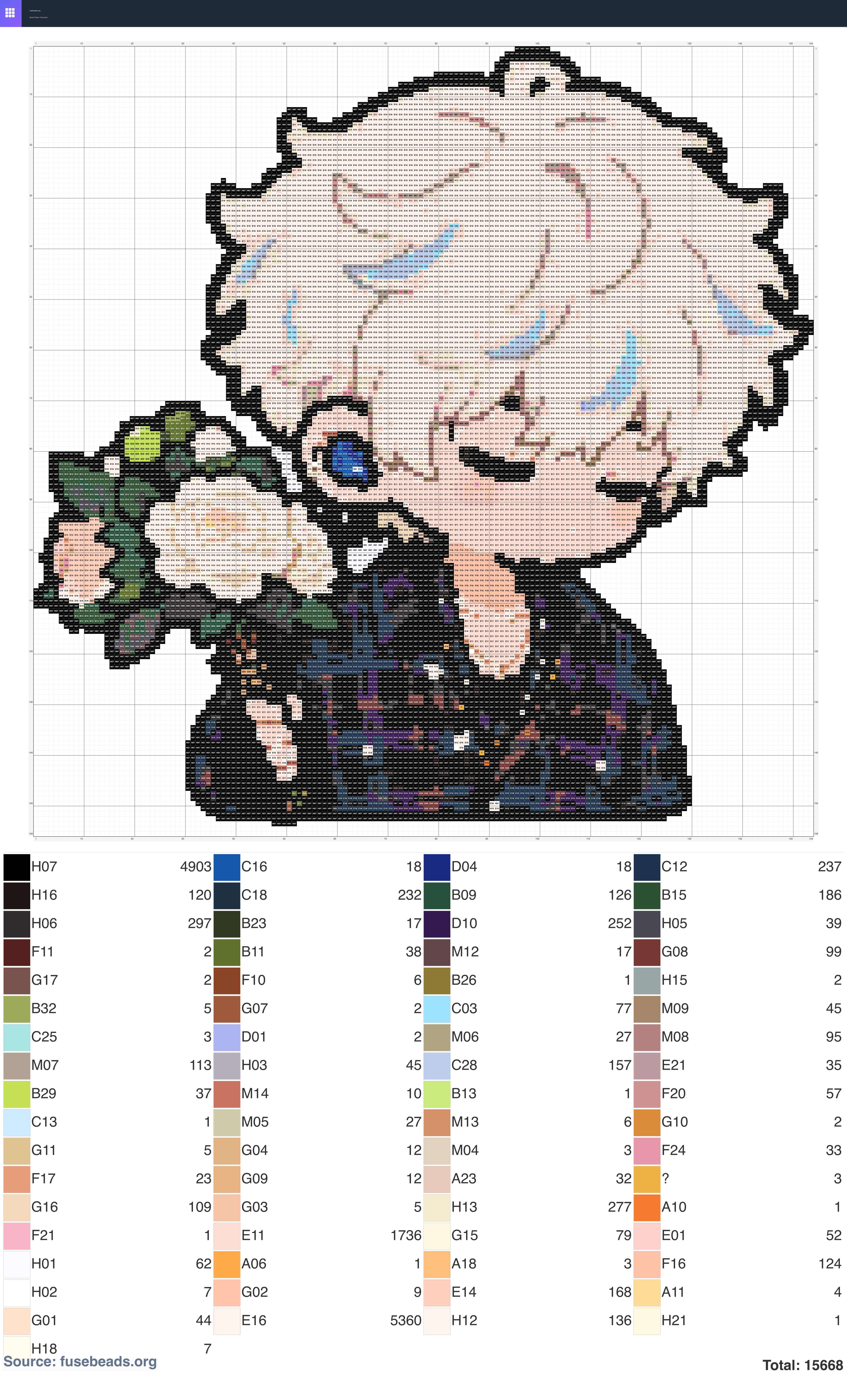 Kawaii #2303 perler beads pattern