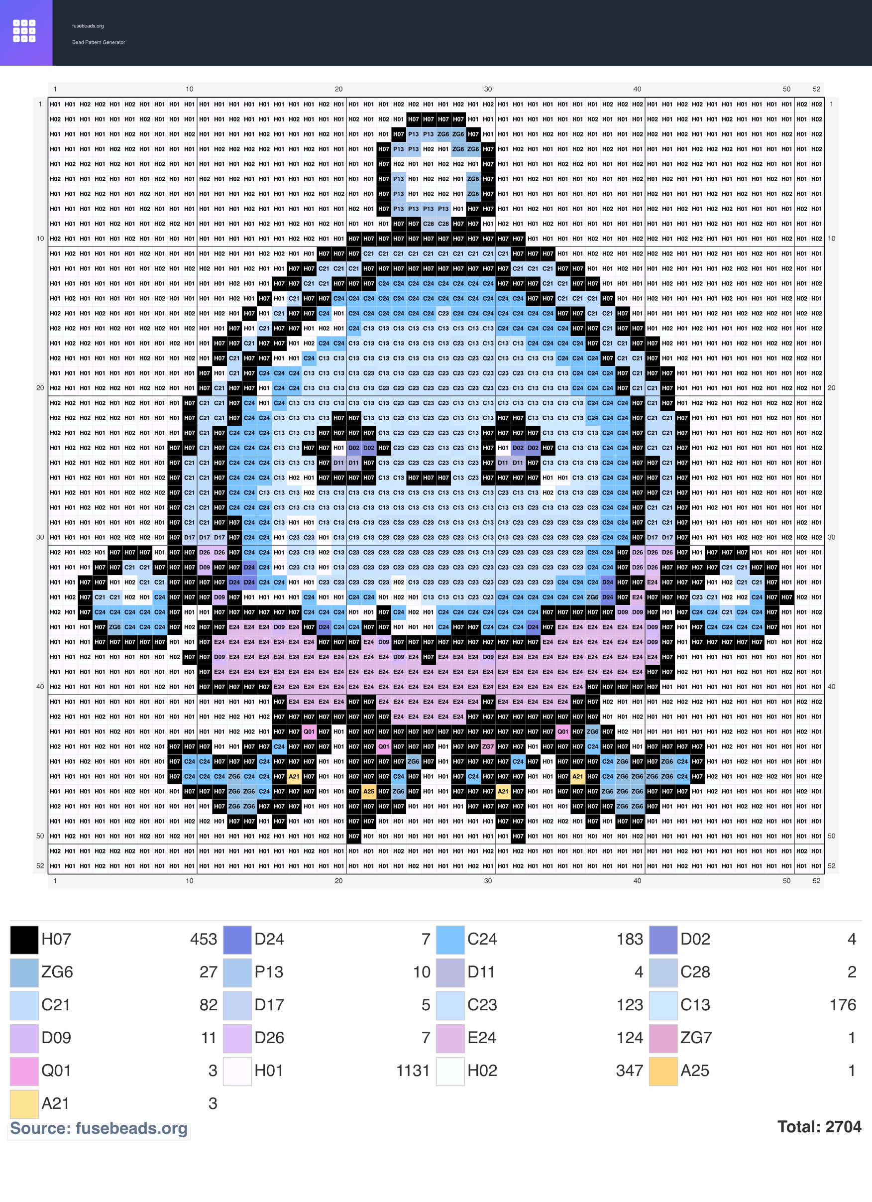 Animal #2363 perler beads pattern
