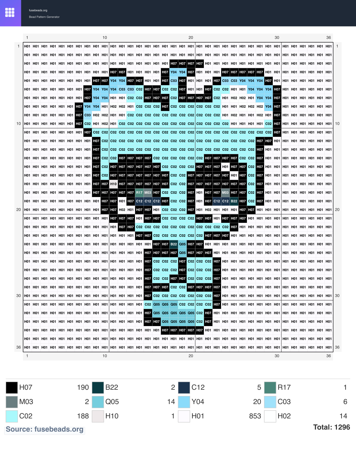 Kawaii #2367 perler beads pattern