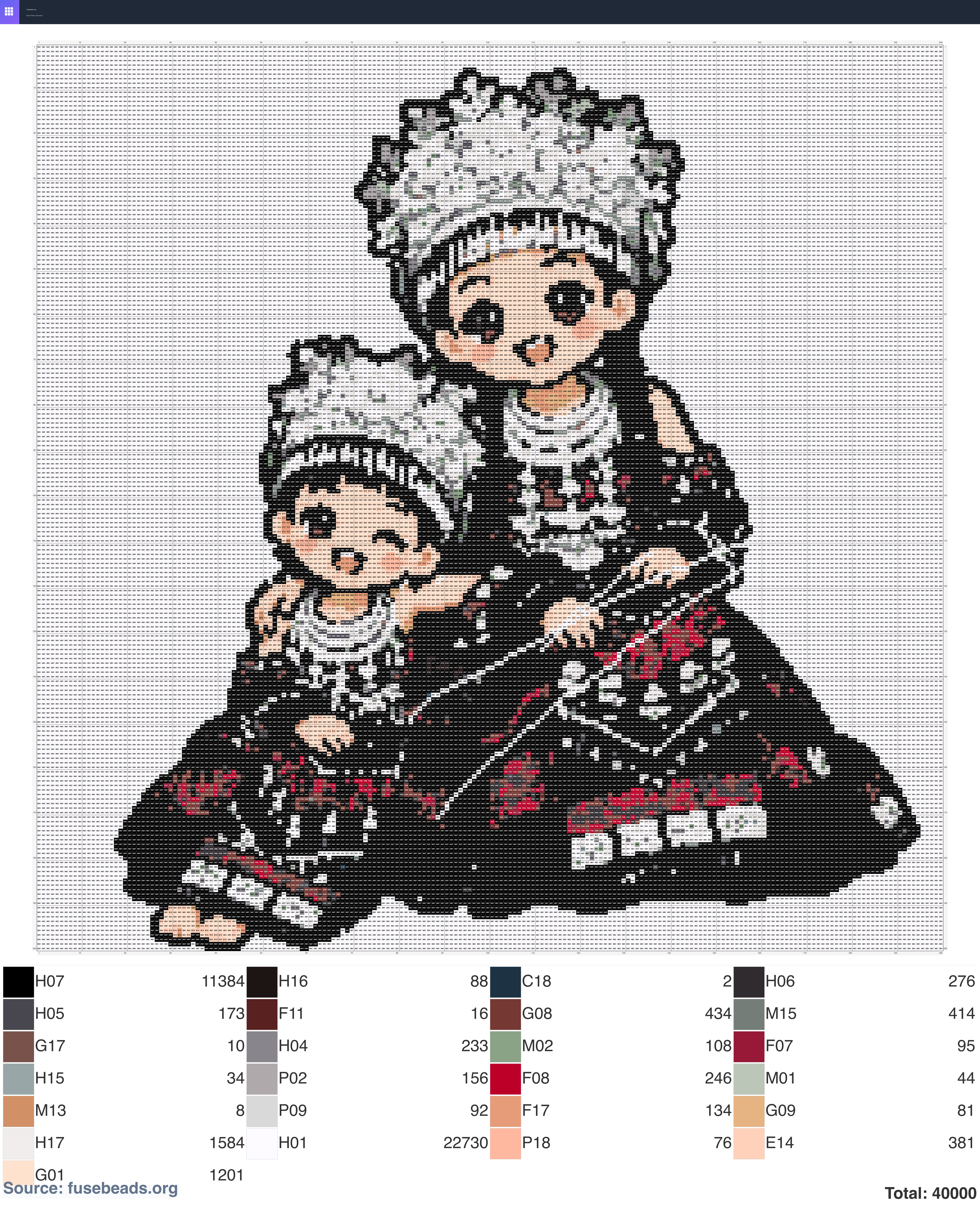 Kawaii #2380 perler beads pattern