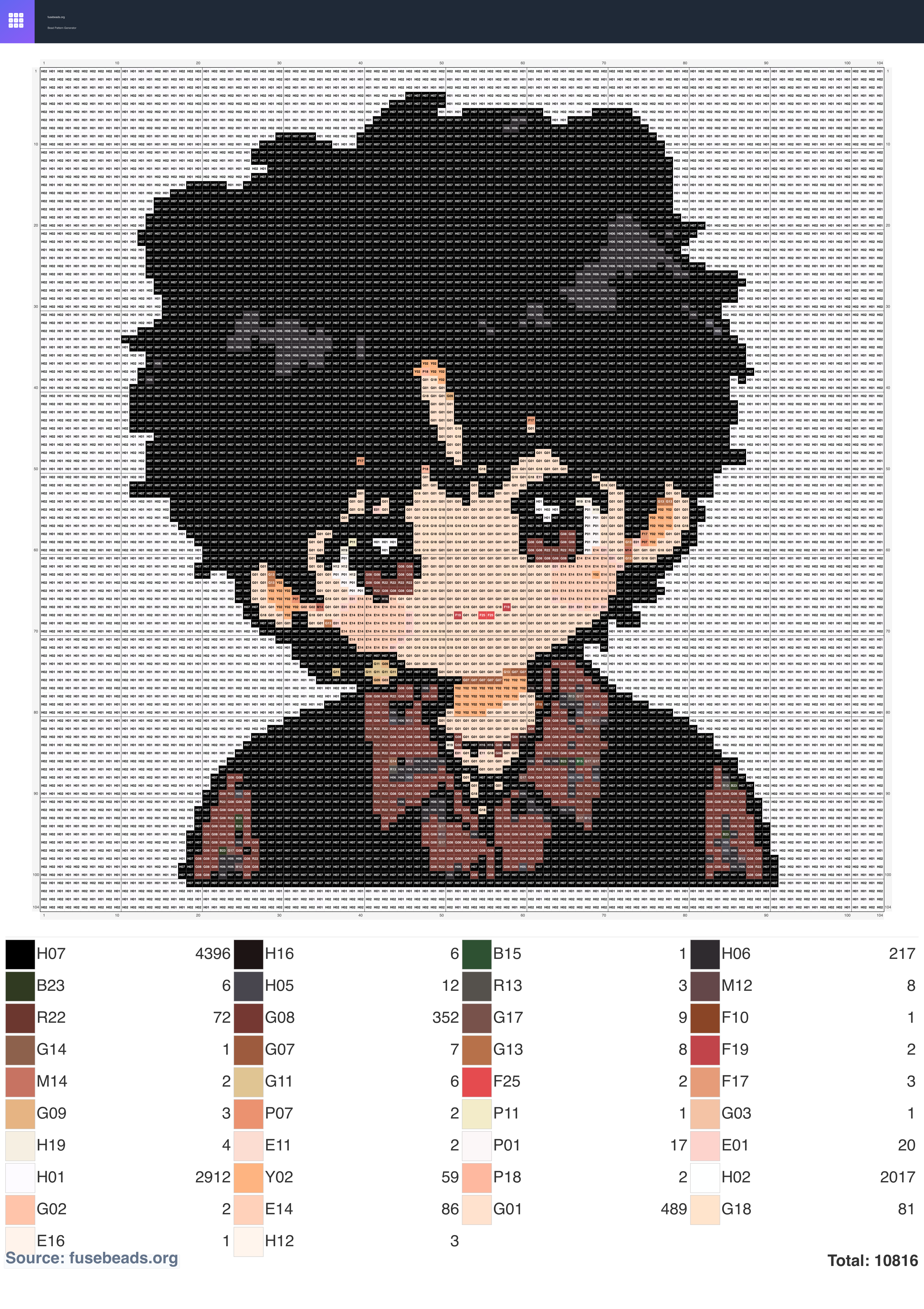 Animal #2382 perler beads pattern