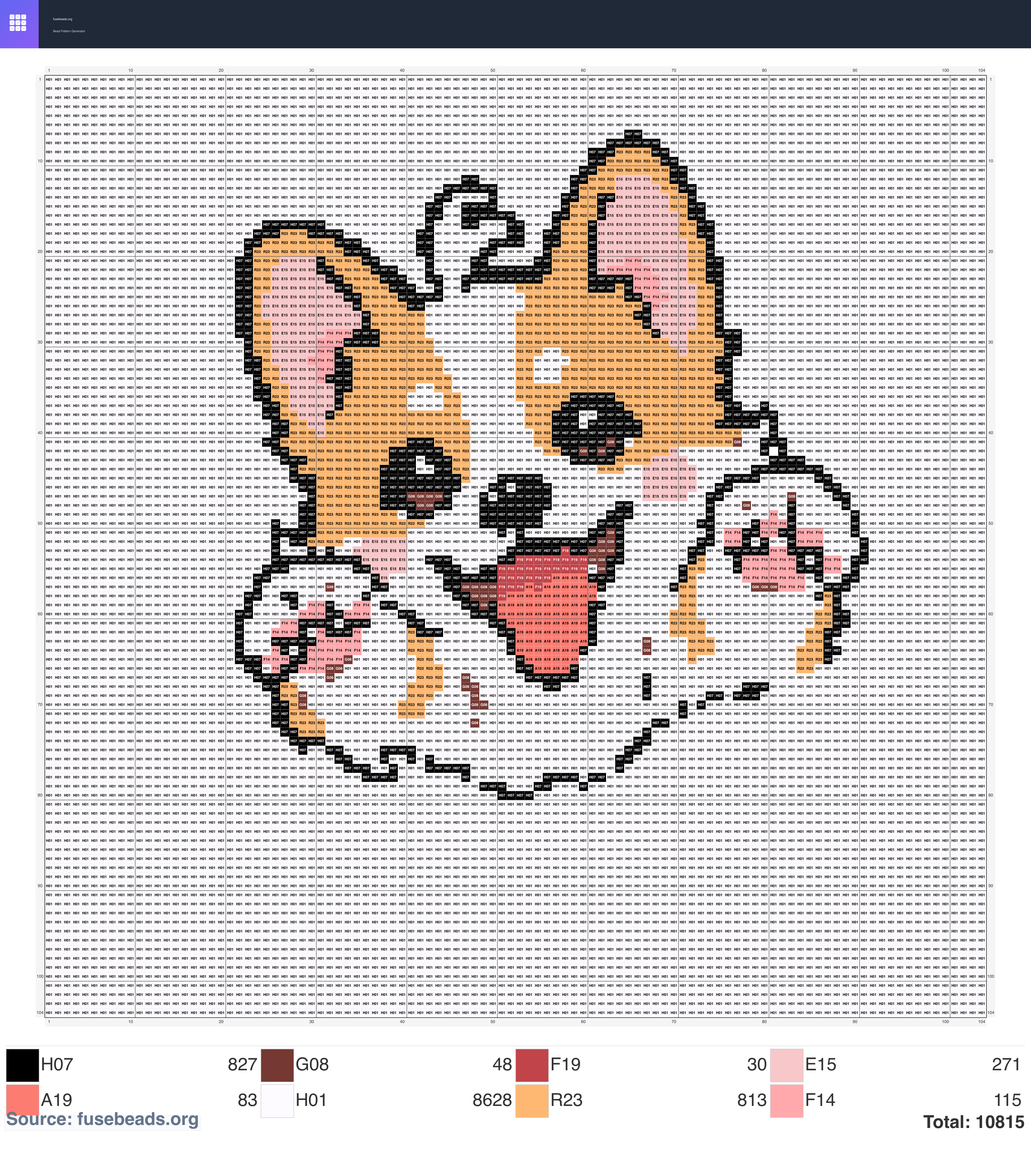Animal #2391 perler beads pattern
