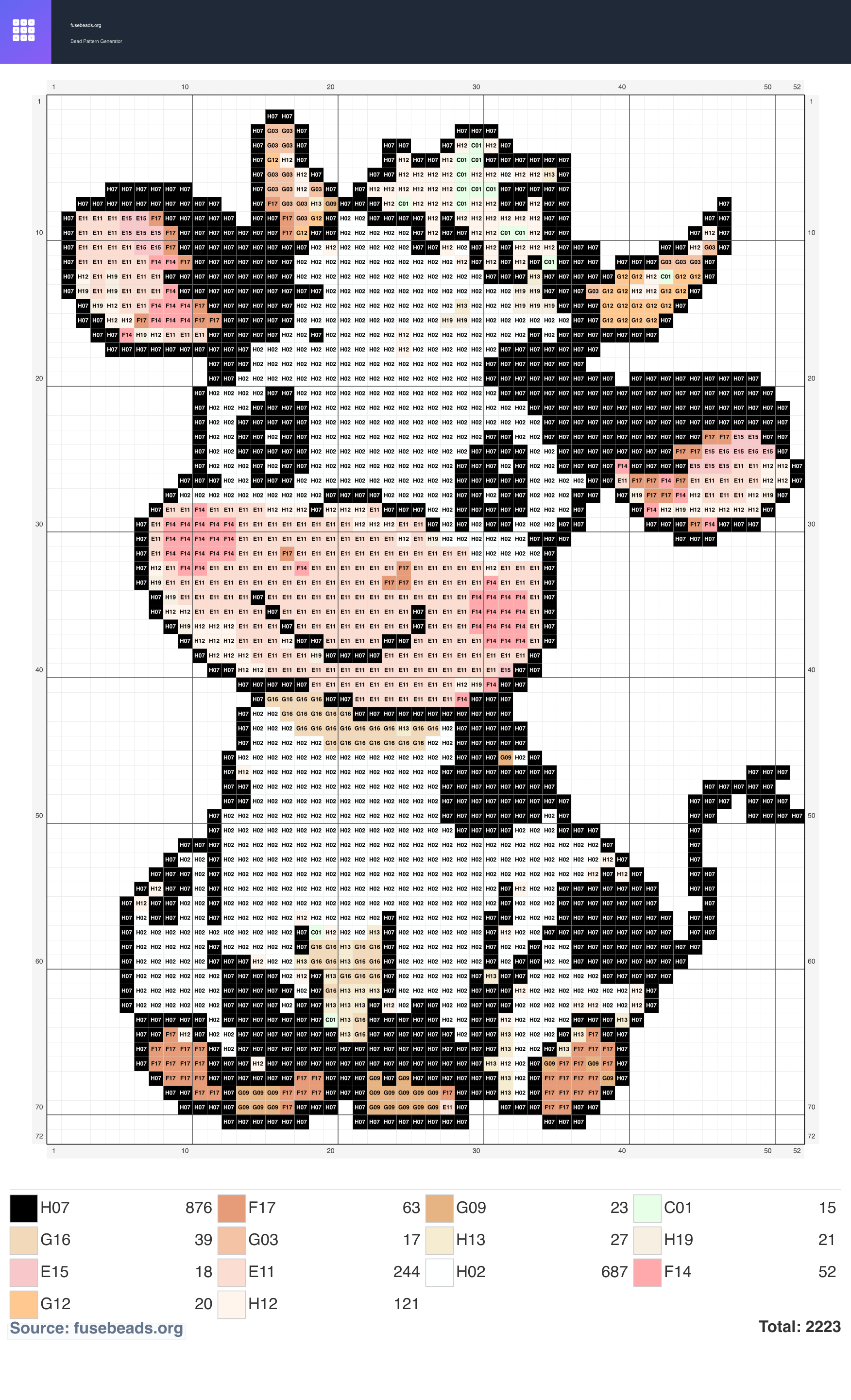 Kawaii #2395 perler beads pattern
