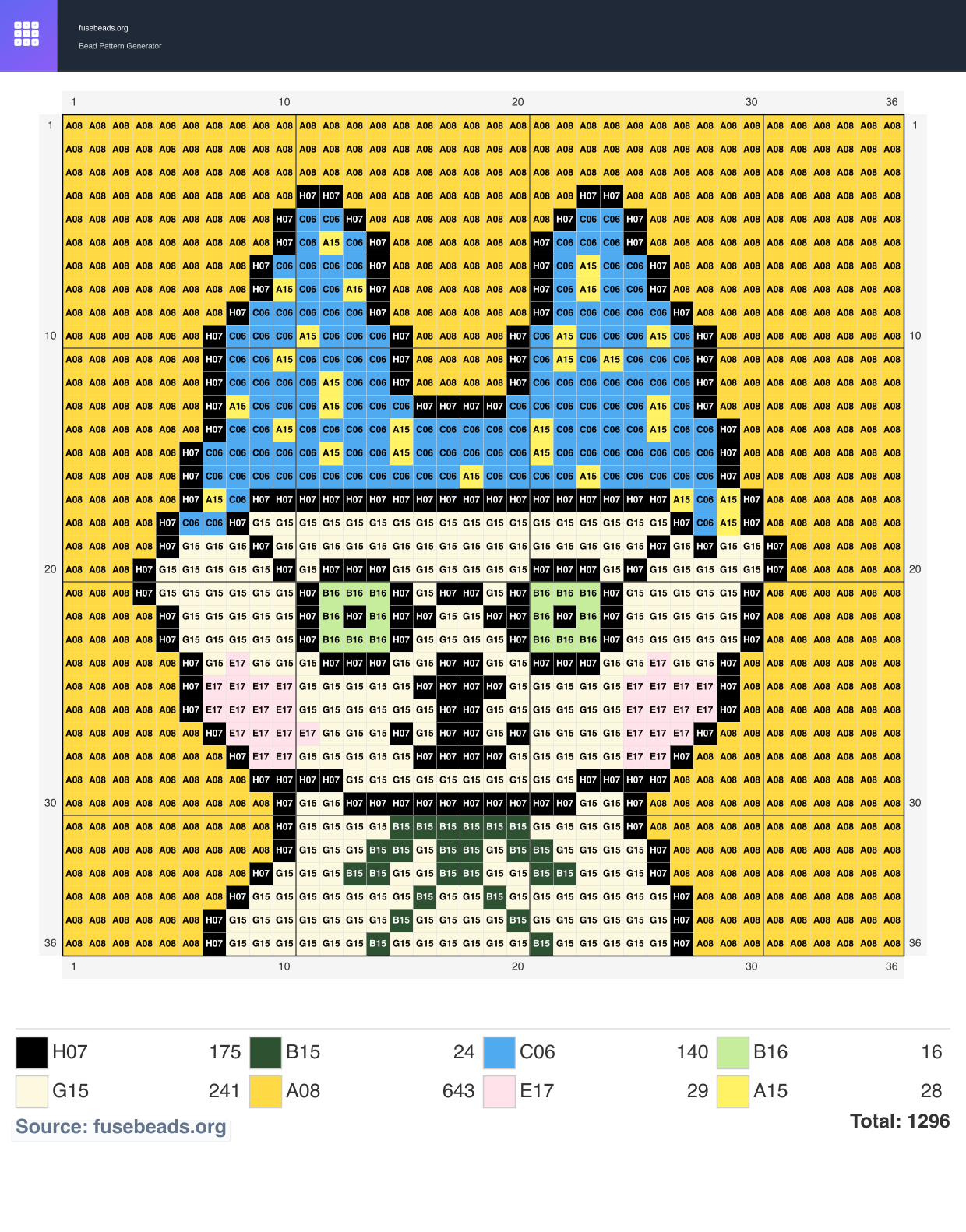 Kawaii #2414 perler beads pattern