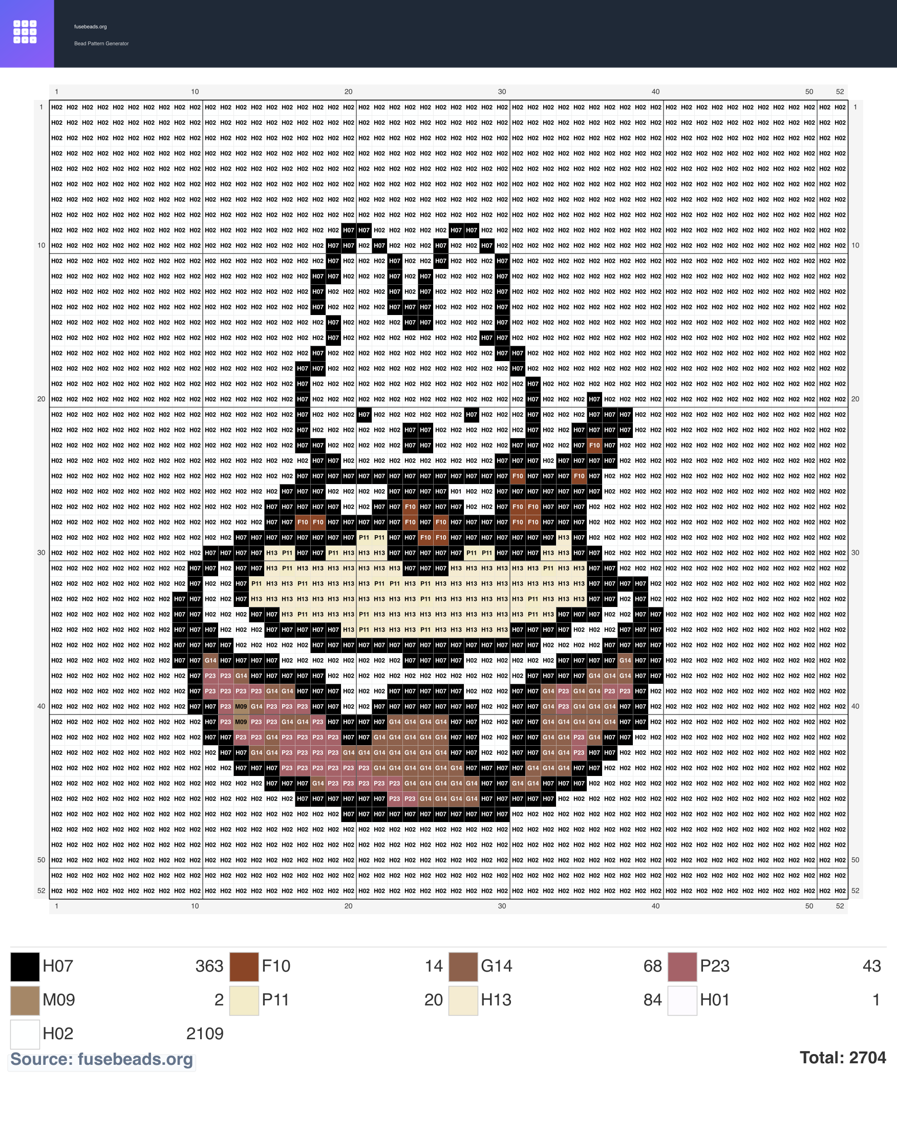 Kawaii #2415 perler beads pattern