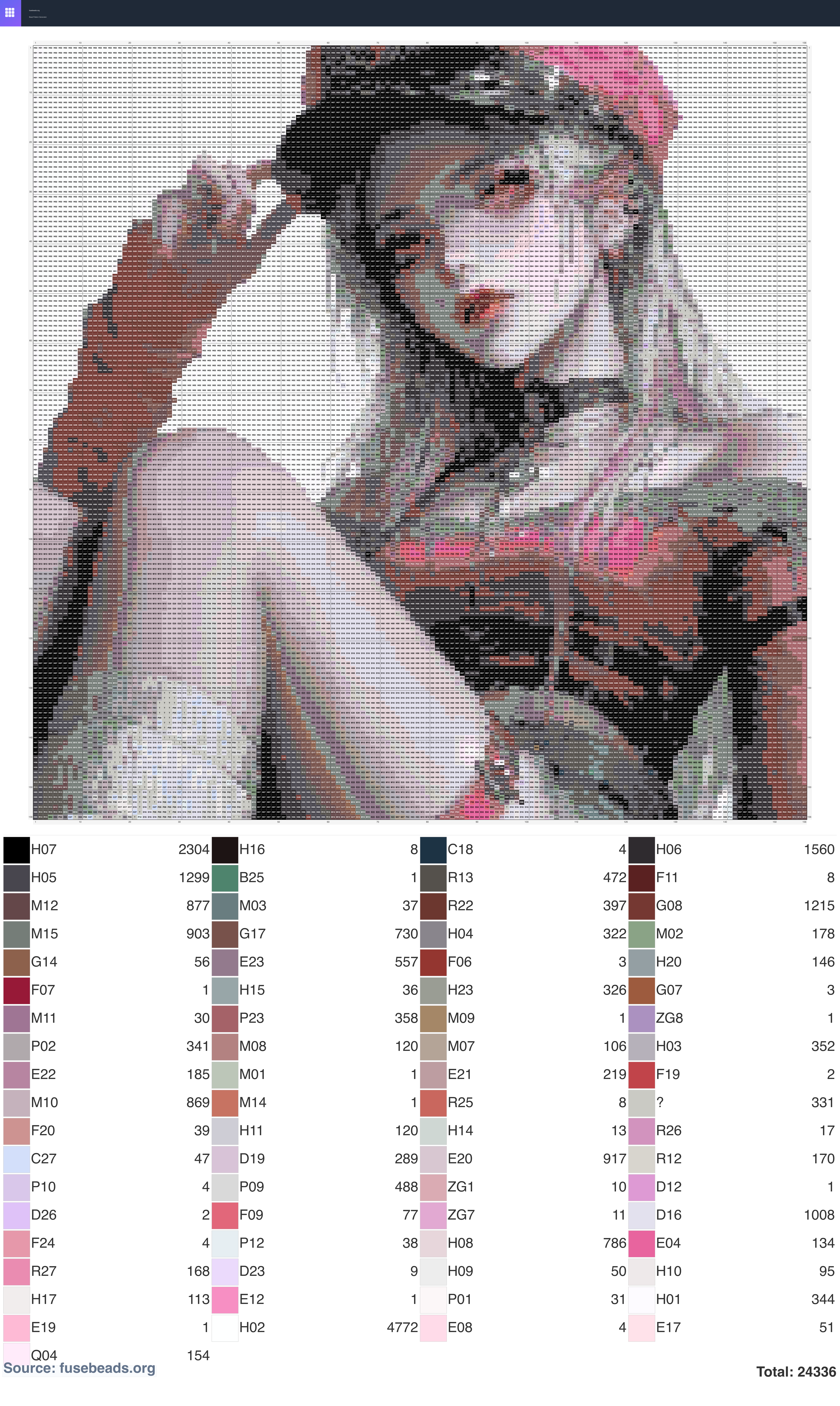 Kawaii #2416 perler beads pattern