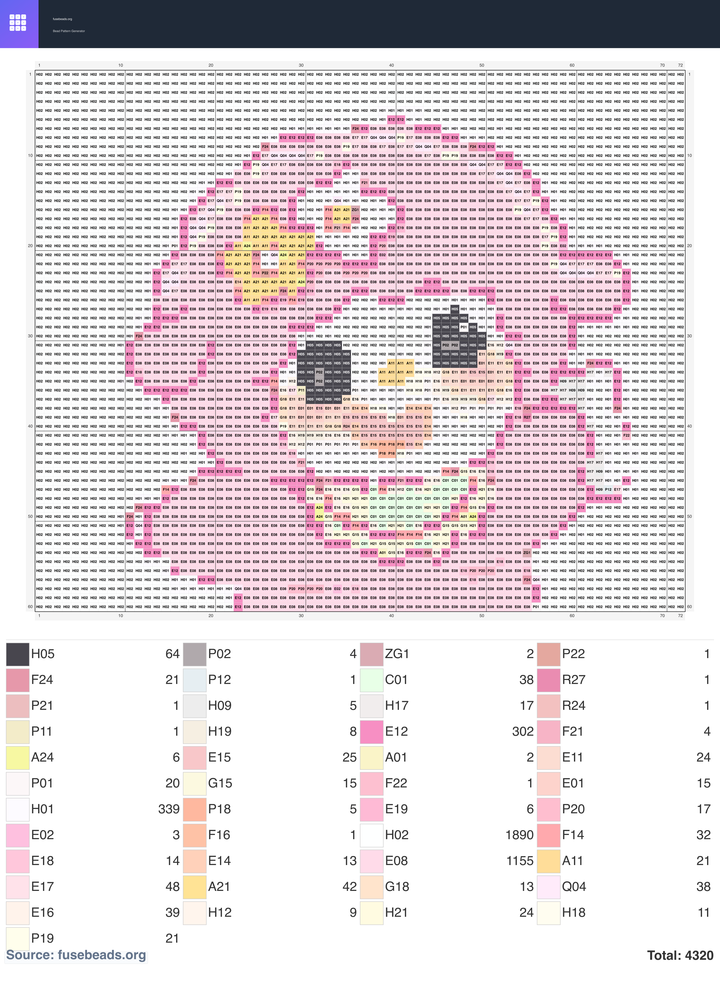 Lamb perler beads pattern