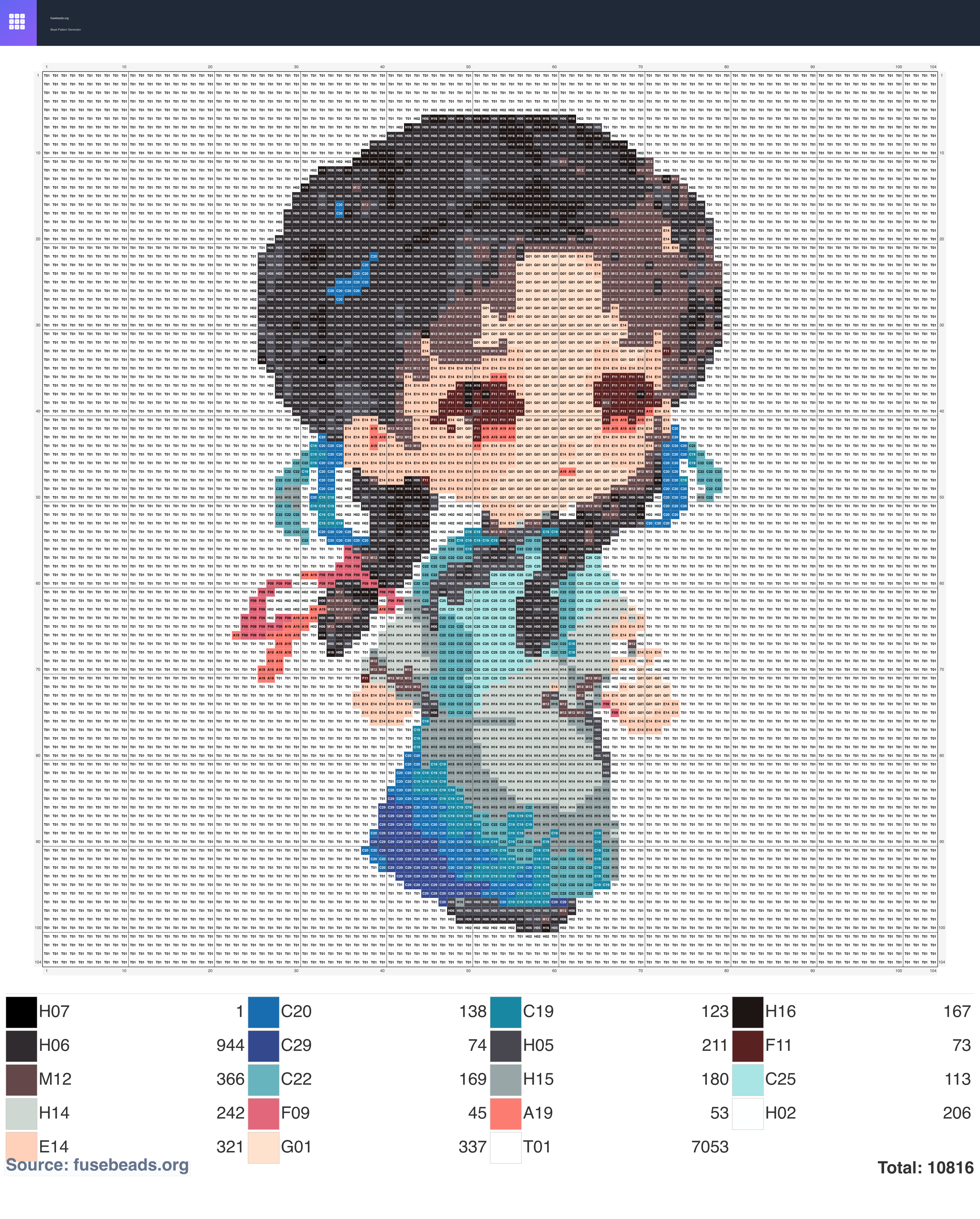 Xishi - perler beads pattern