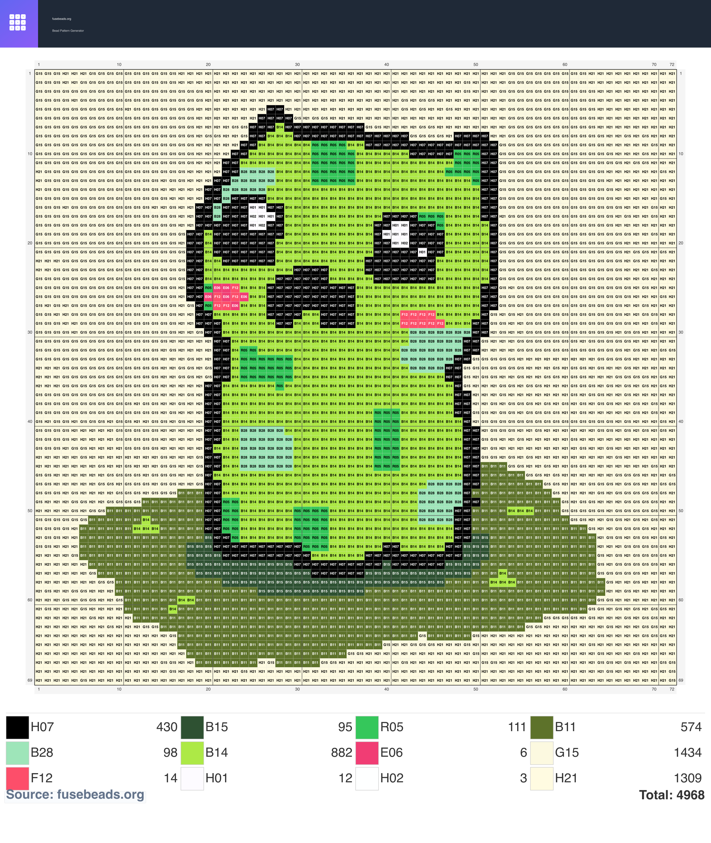 Minecraft Creeper perler beads pattern