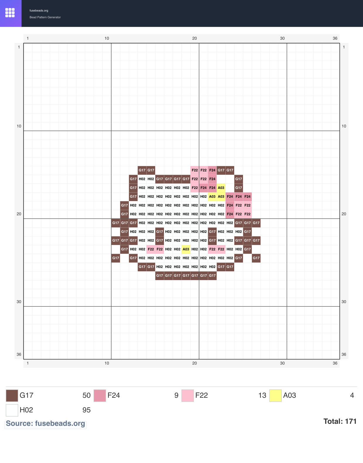Kitty Portrait perler beads pattern