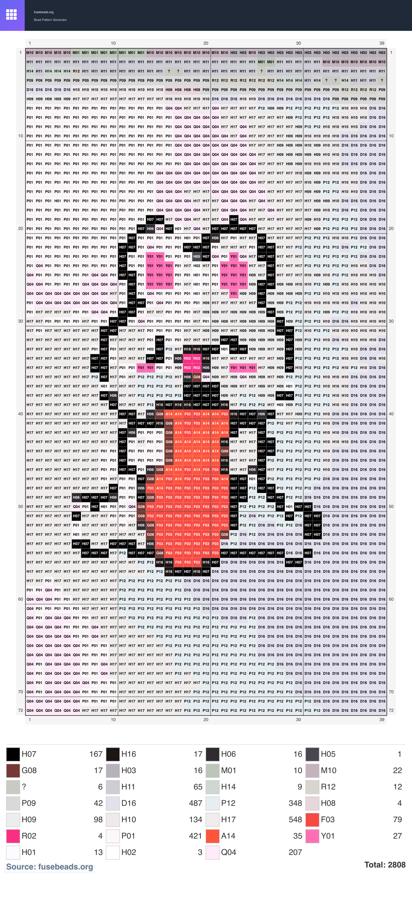 Bunny perler beads pattern