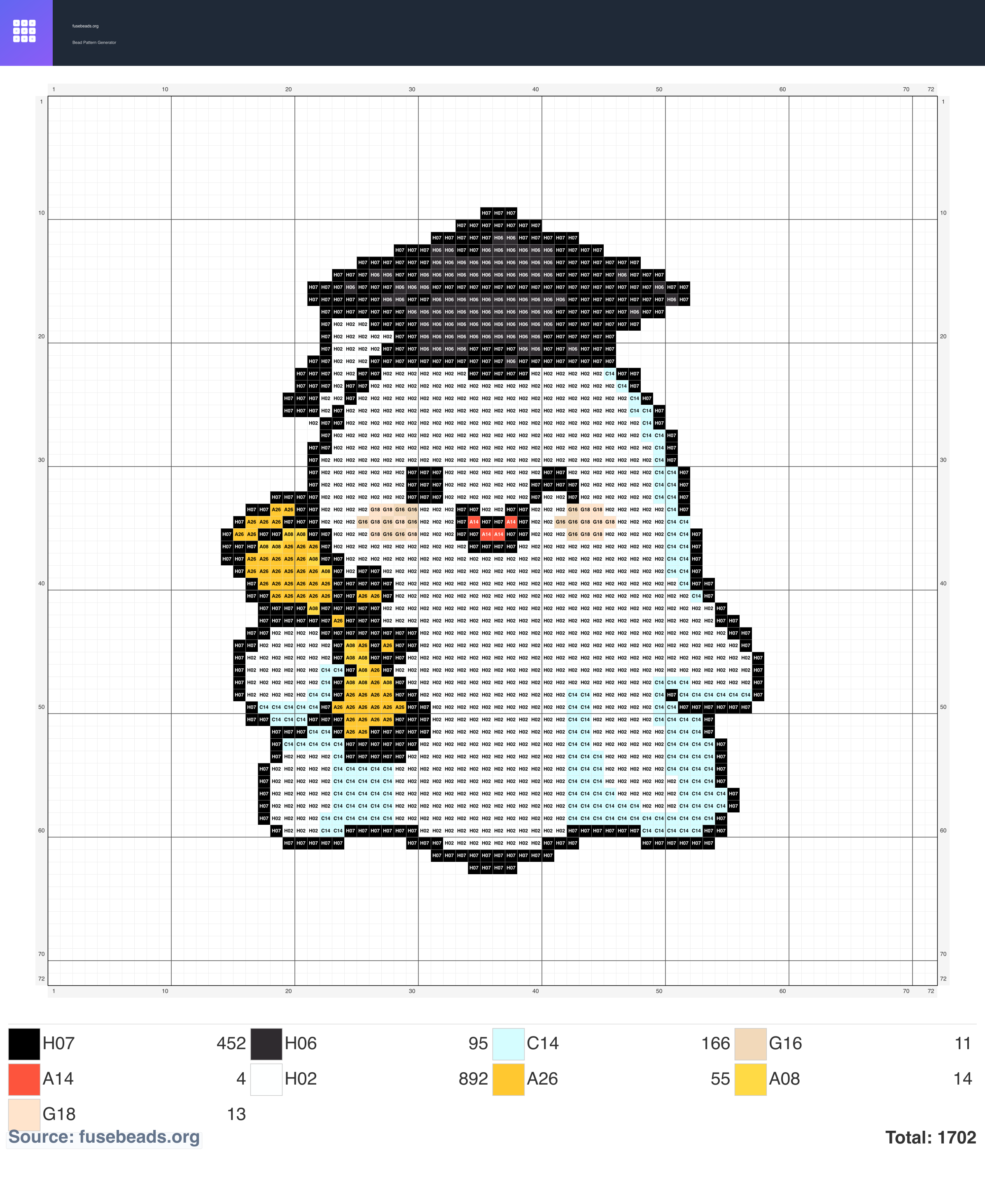Graduation perler beads pattern