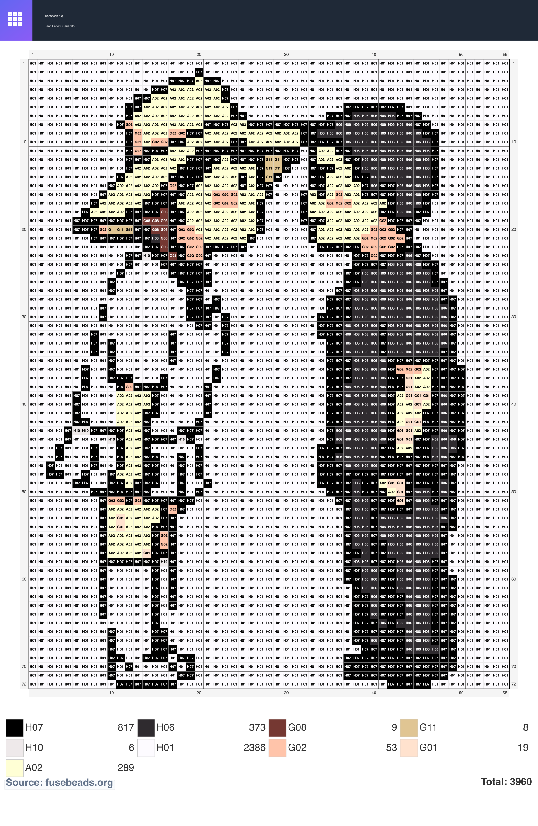 Kawaii #1084 perler beads pattern