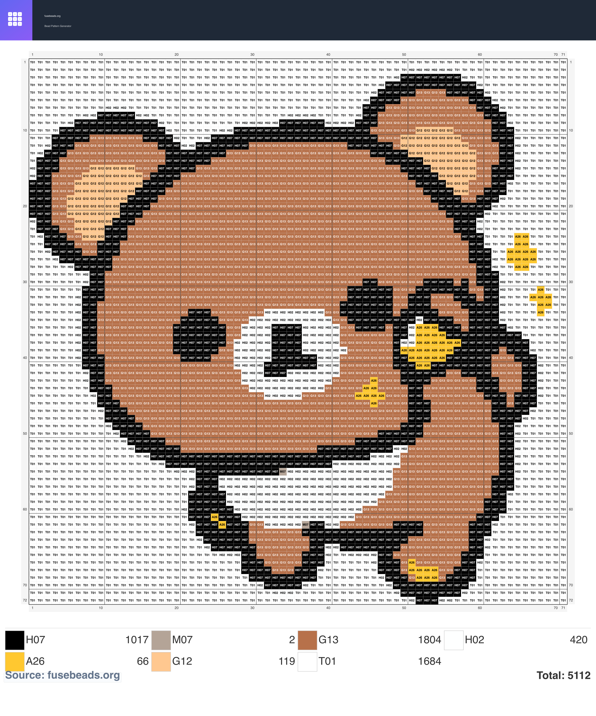 Bear perler beads pattern