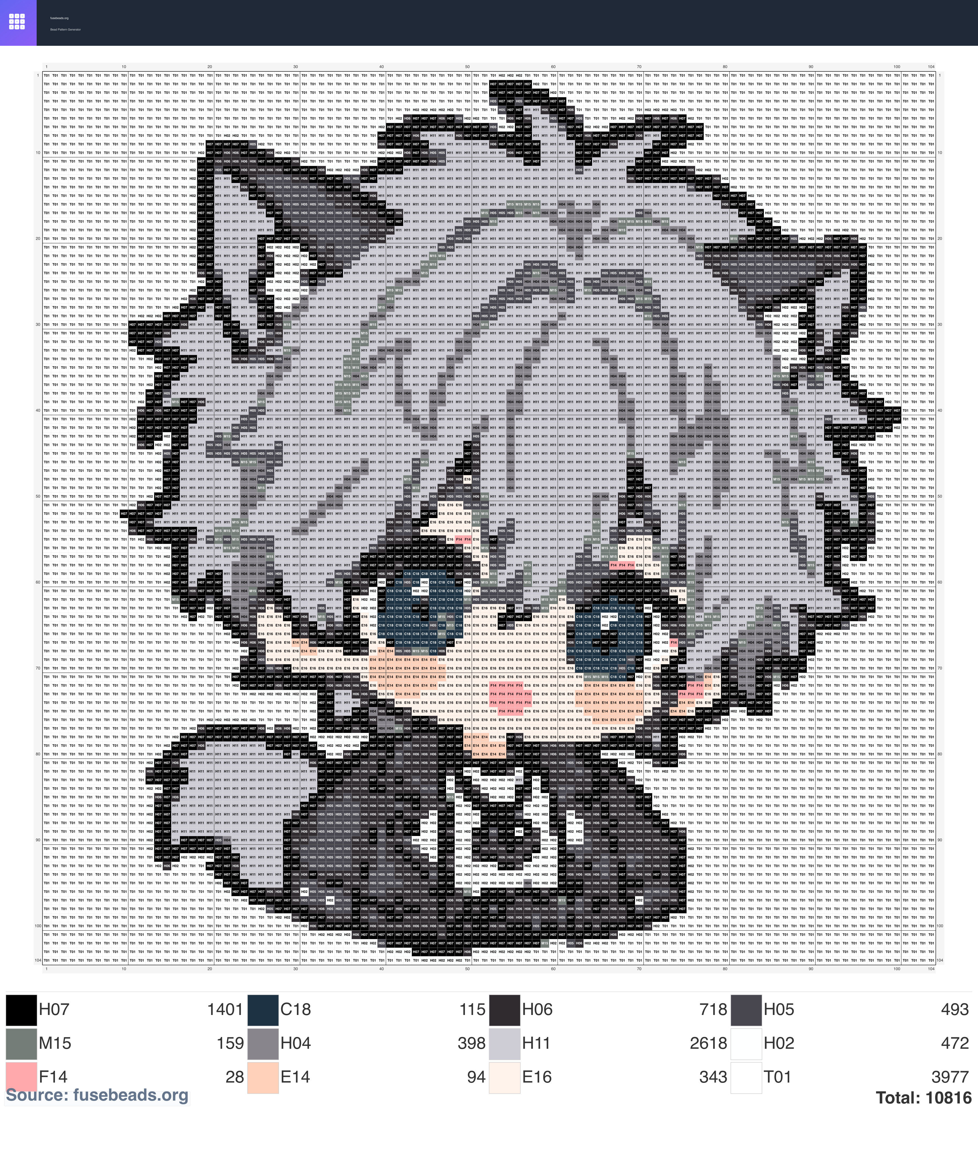 Kawaii #1125 perler beads pattern