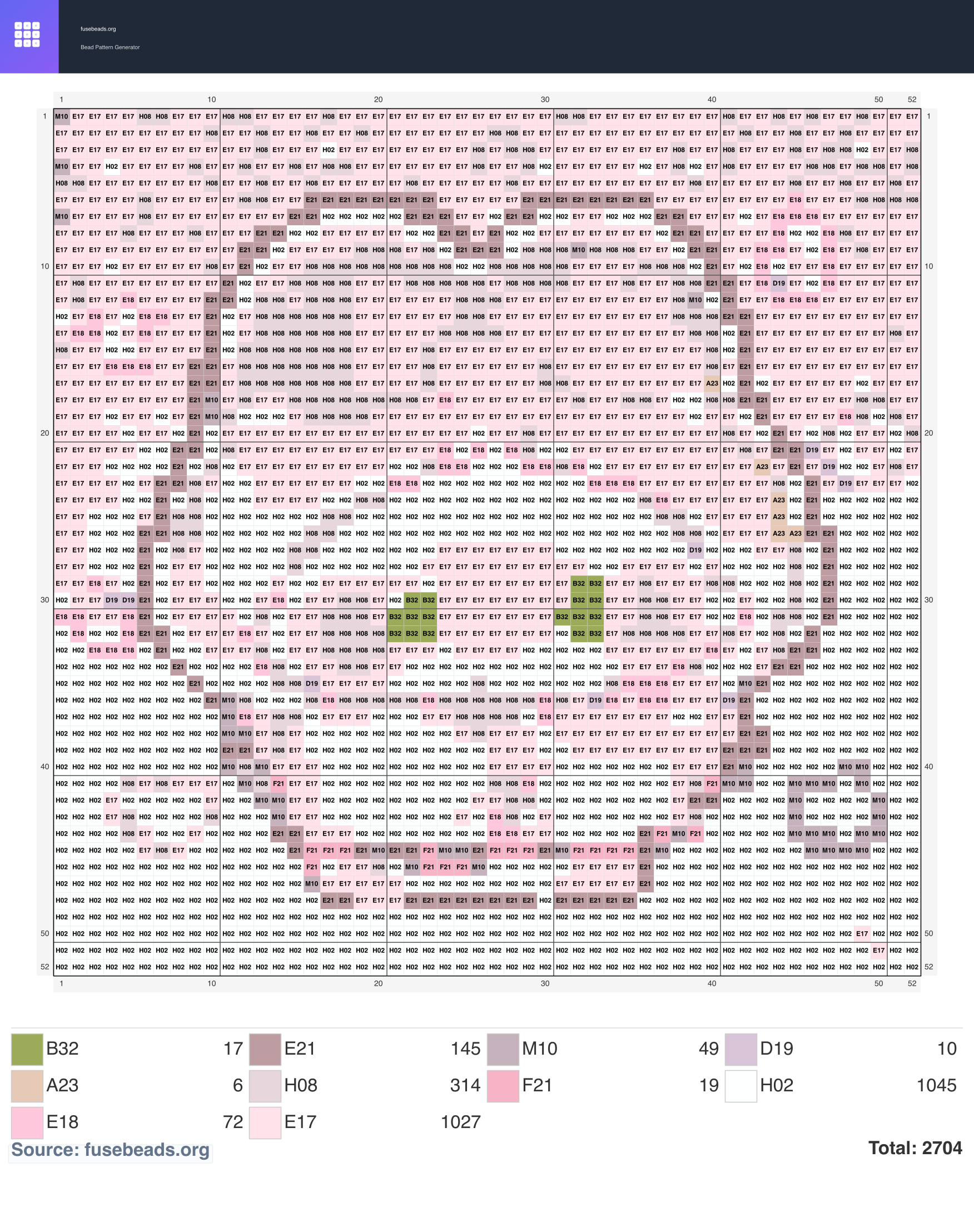 Bunny perler beads pattern
