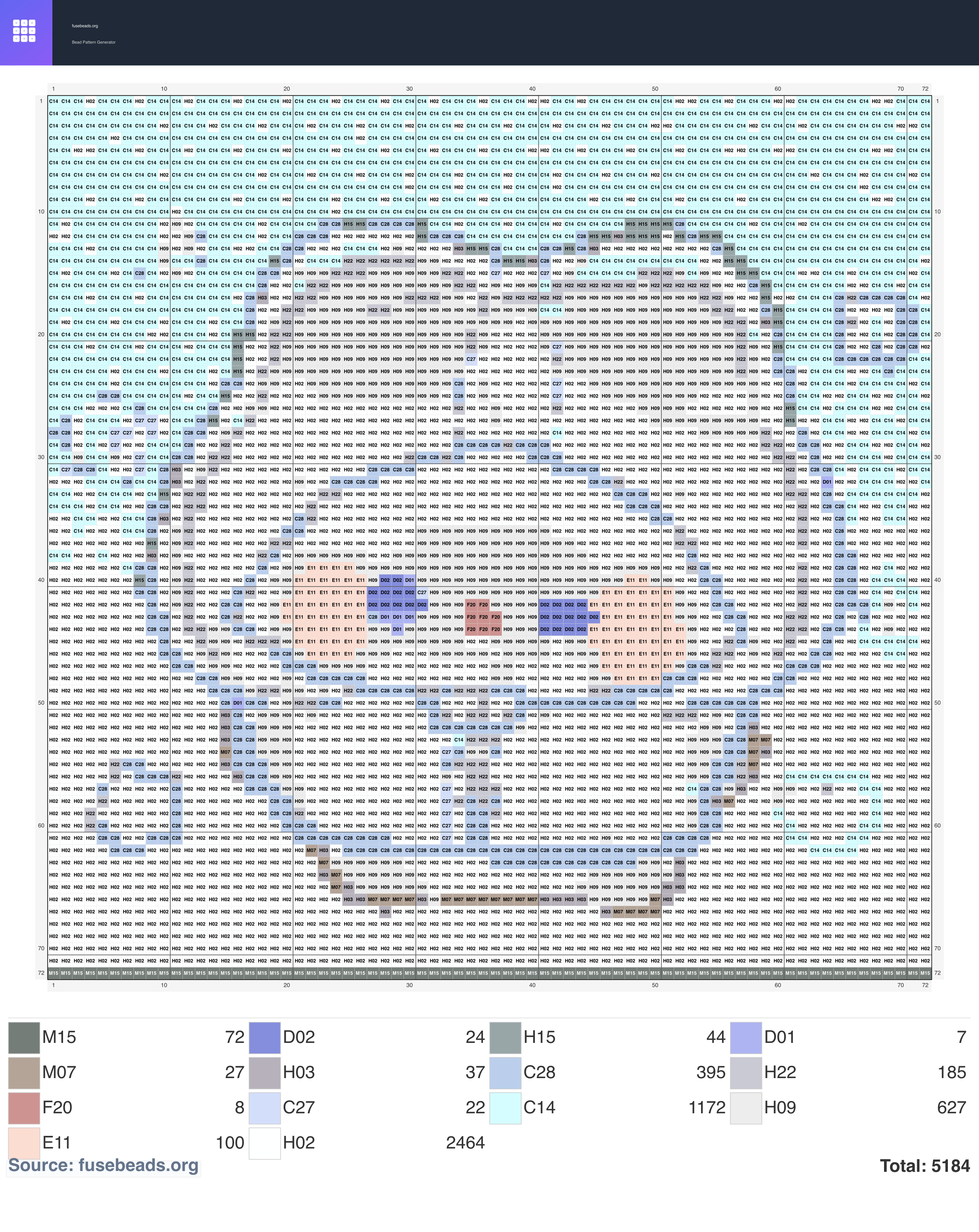 Bunny perler beads pattern