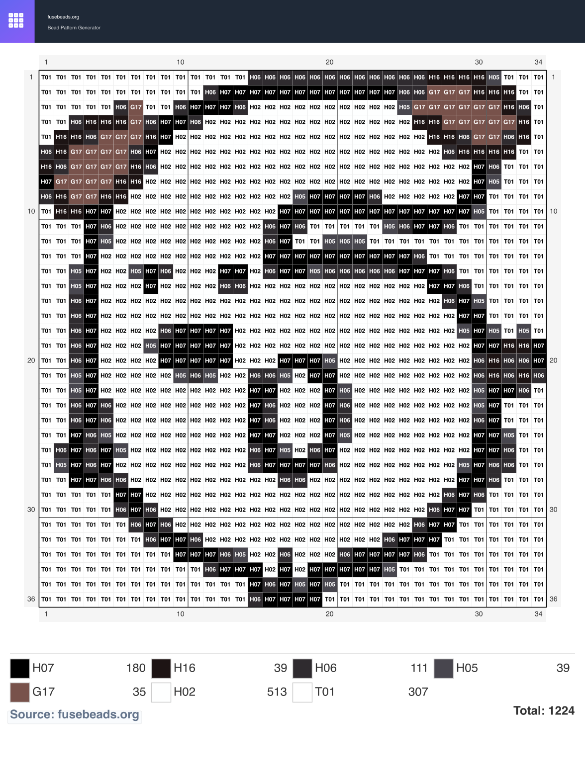 Puppy Number 6 perler beads pattern