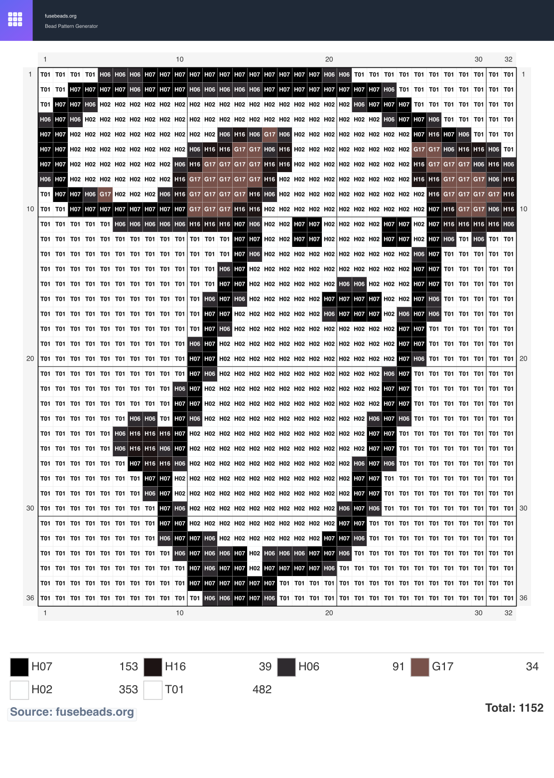 Puppy Number 7 perler beads pattern