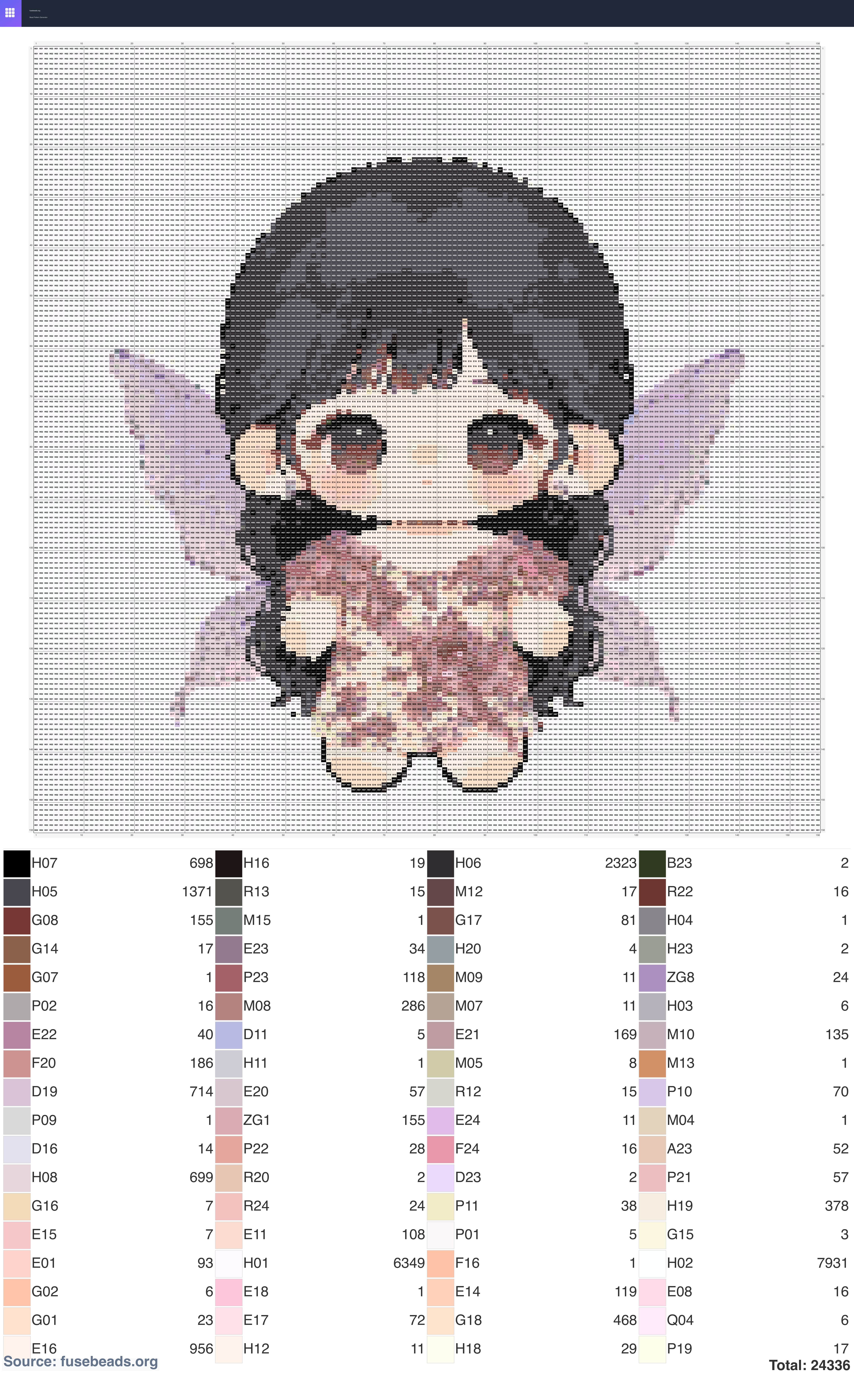 Butterfly perler beads pattern