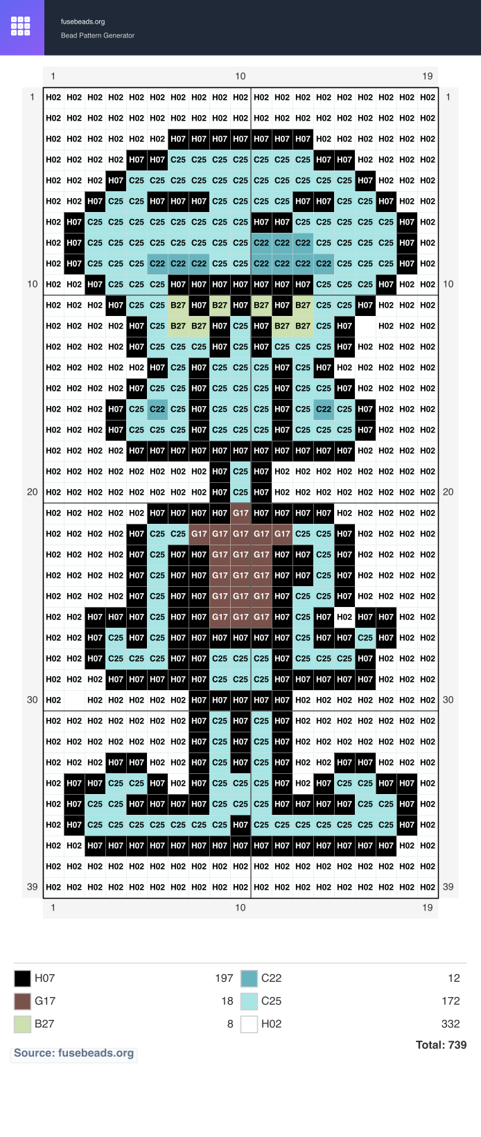 Fish perler beads pattern