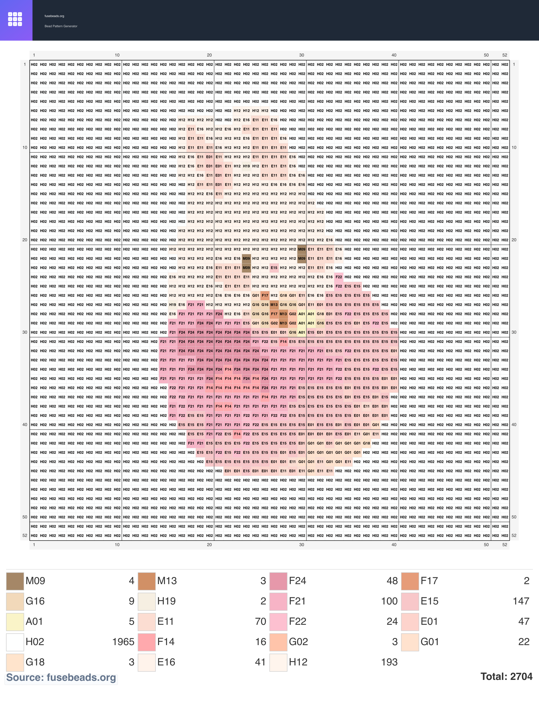 Apple Bunny perler beads pattern