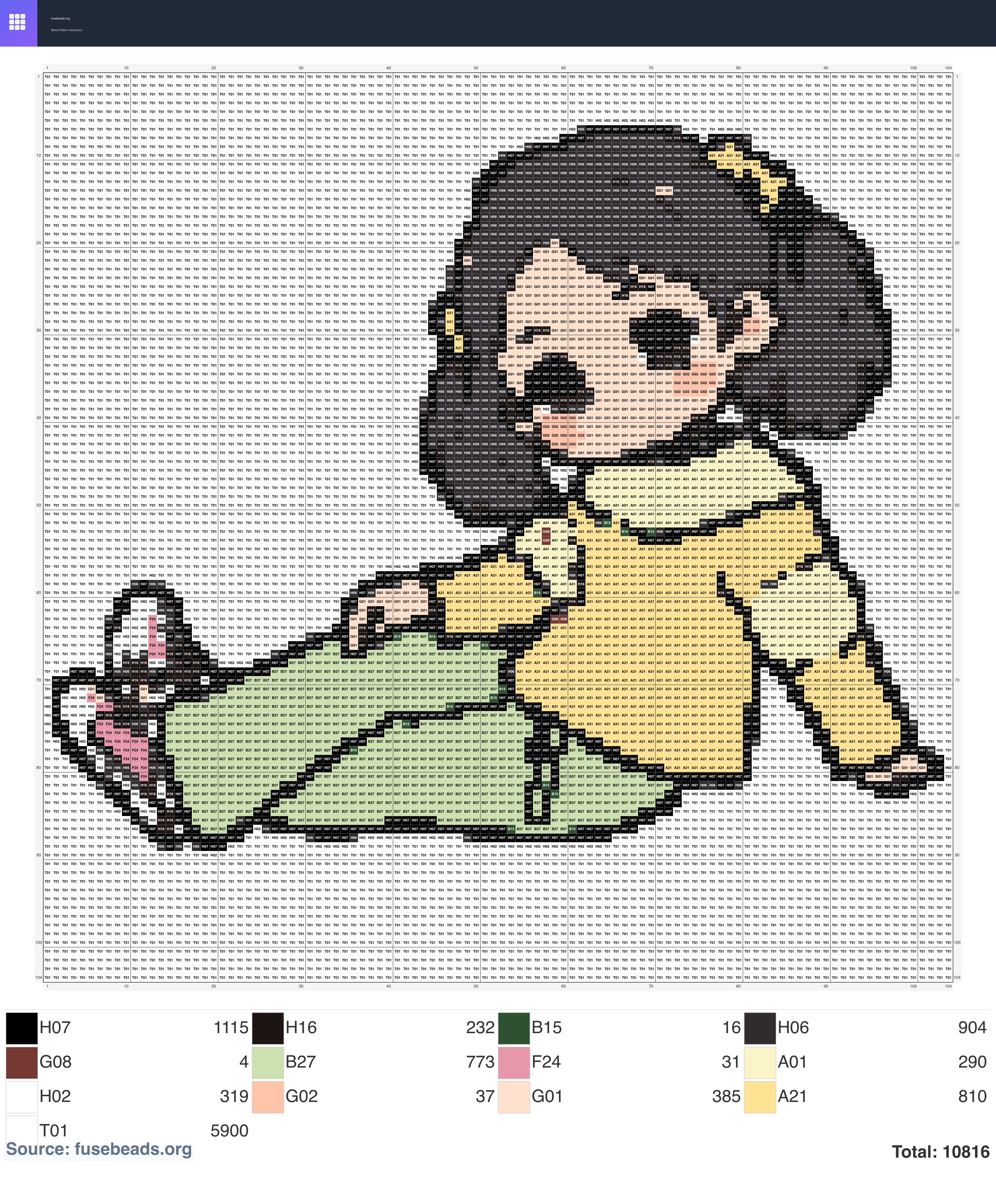 Cartoon perler beads pattern