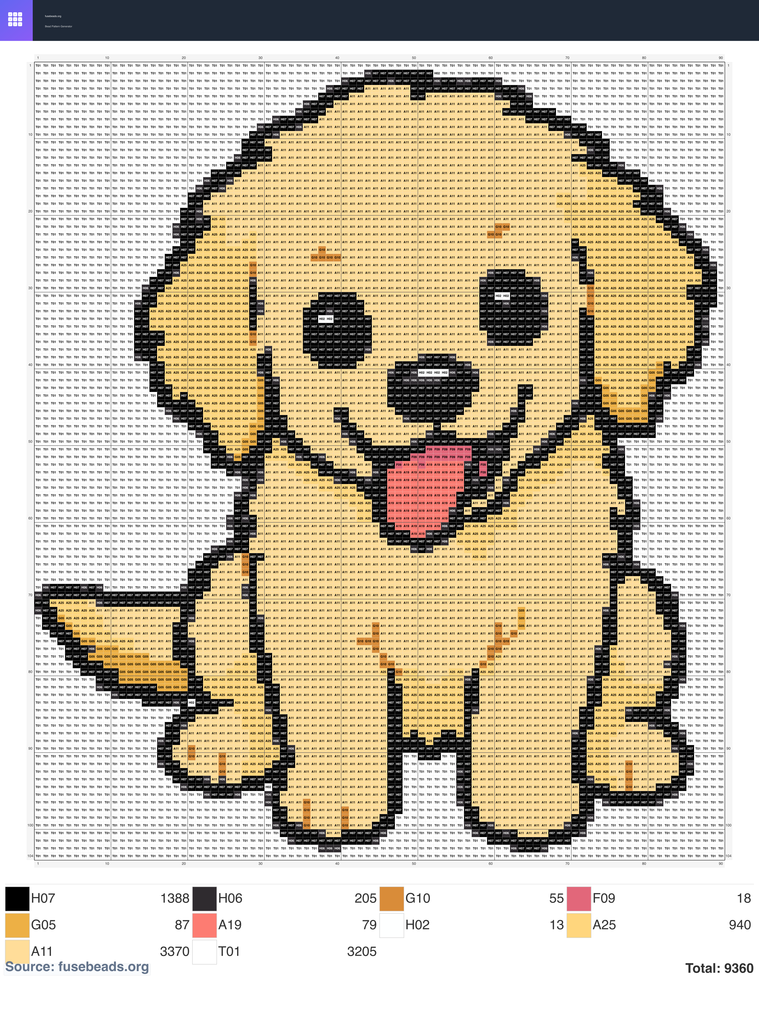Puppy perler beads pattern