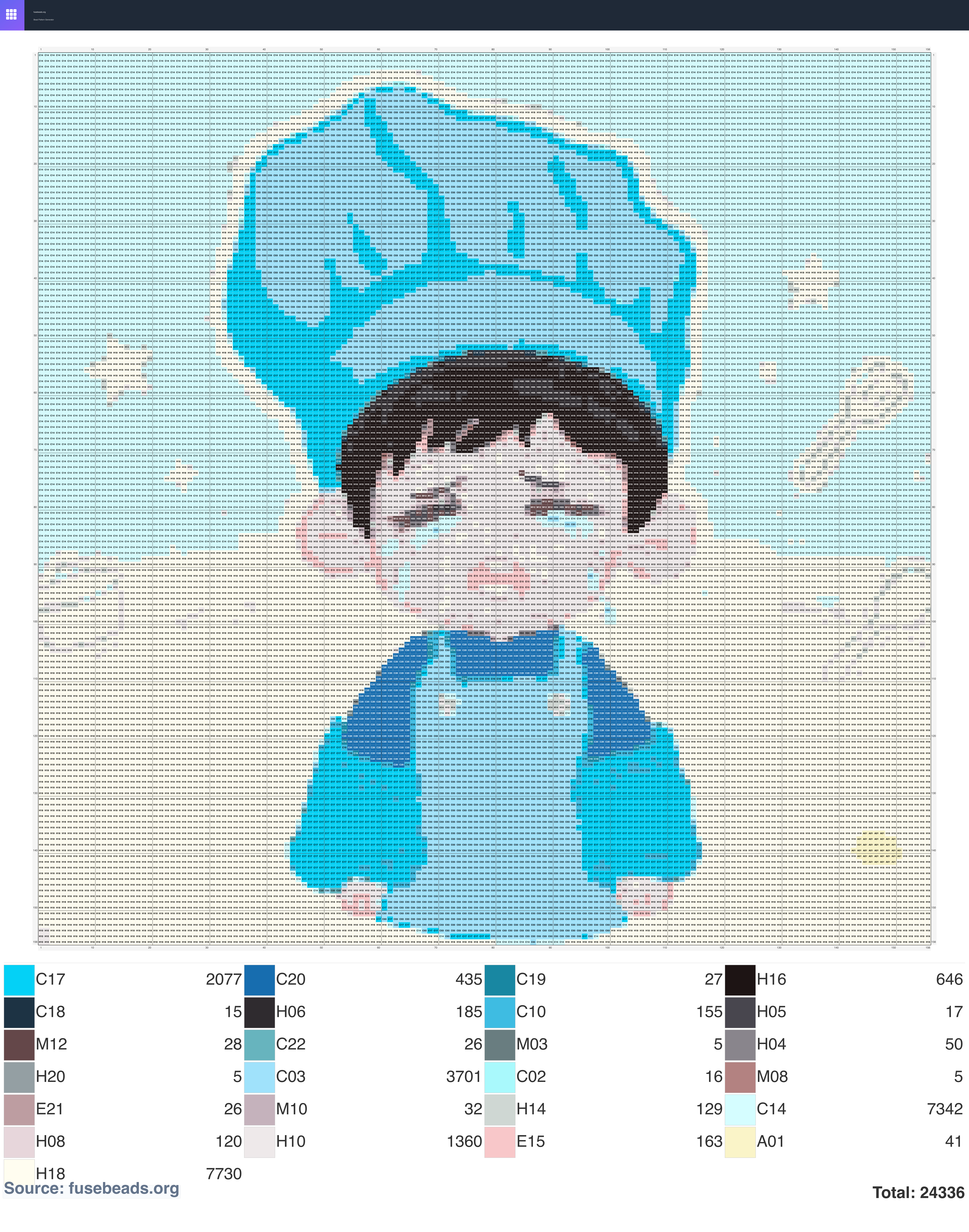 Chef perler beads pattern
