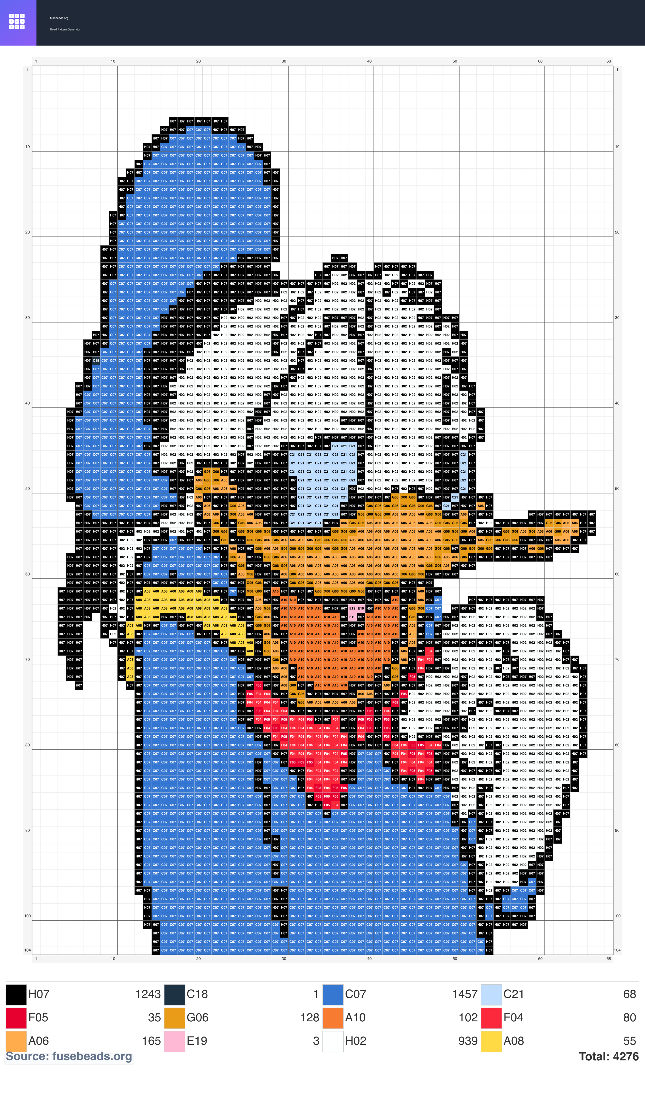 Duck perler beads pattern