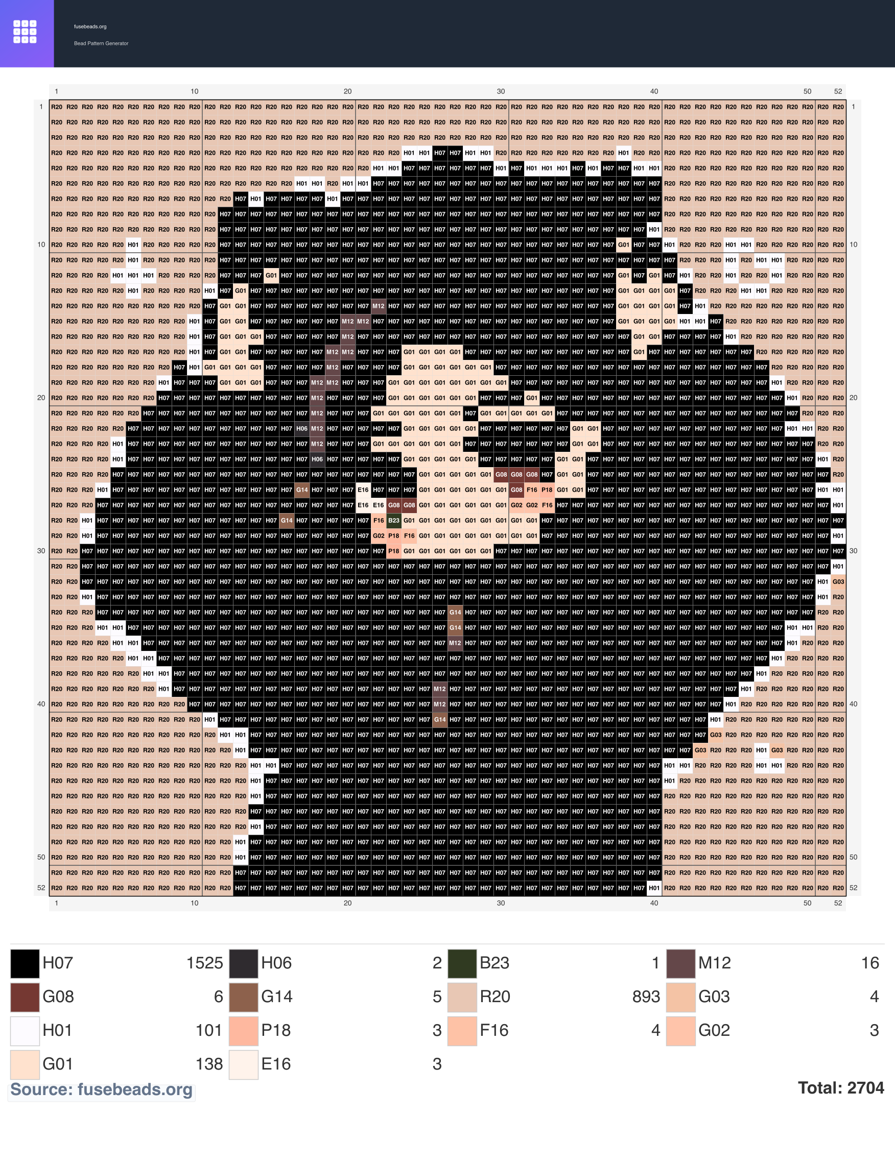 Girl perler beads pattern