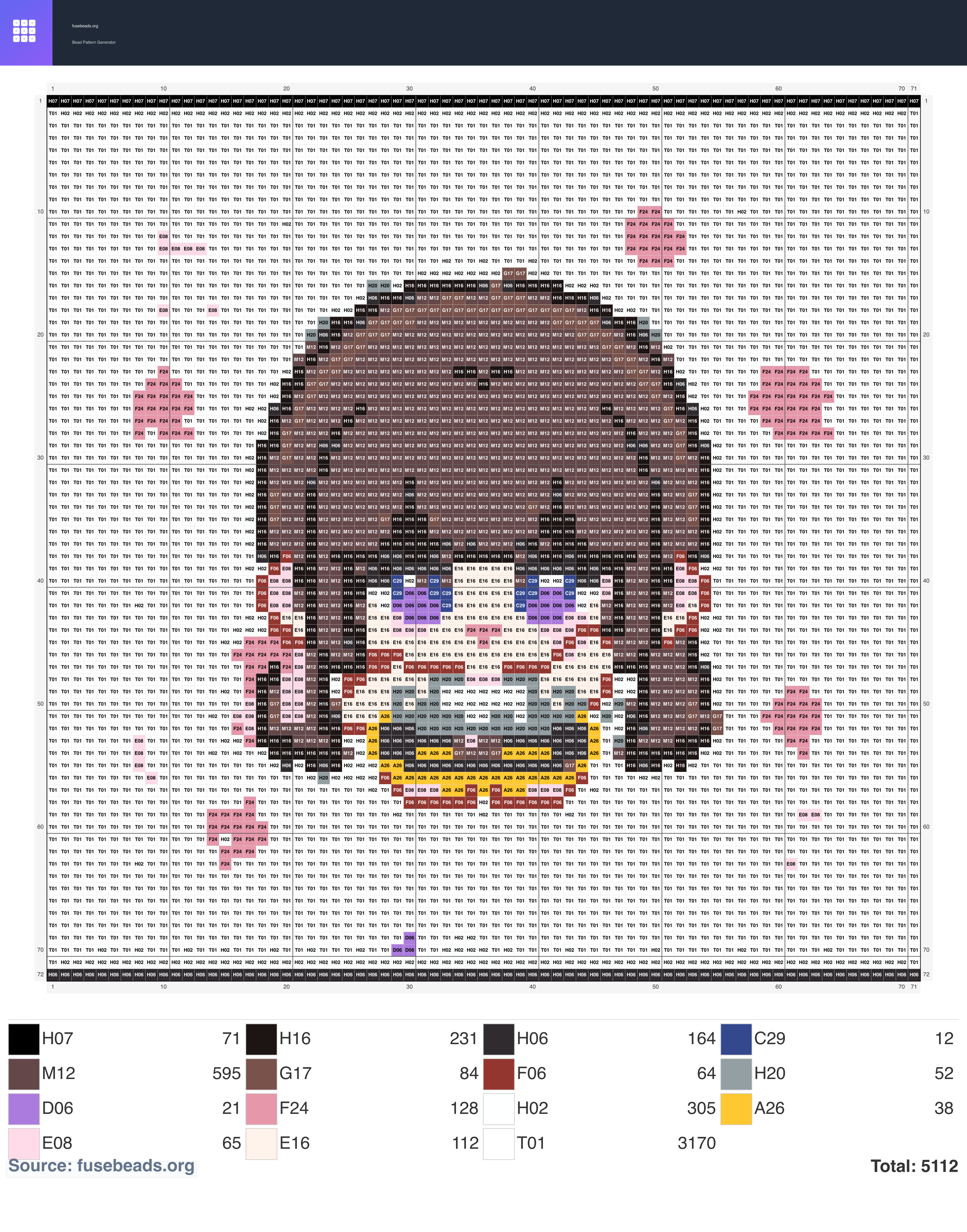 Baby perler beads pattern