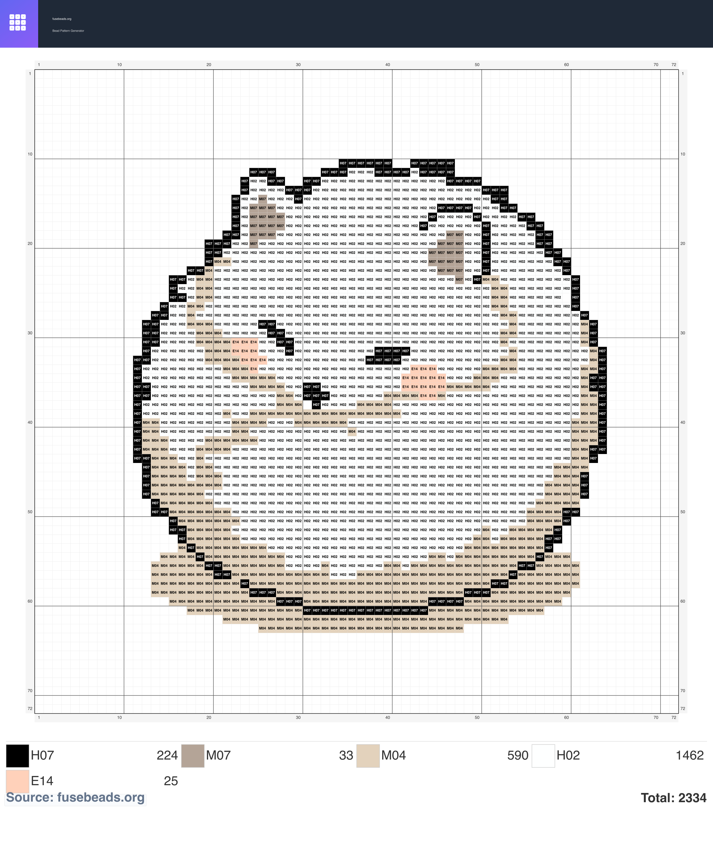 White Fox perler beads pattern
